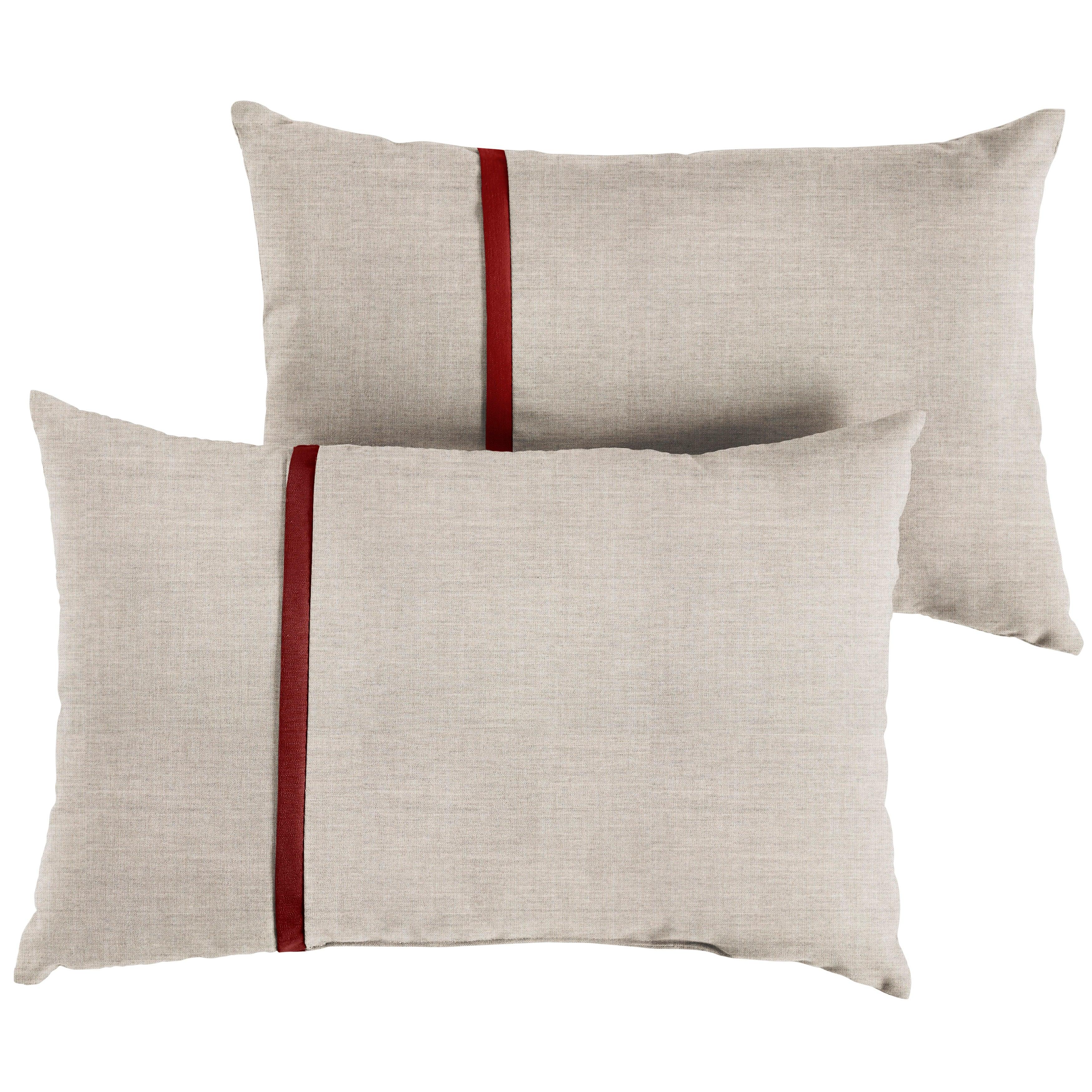 Sunbrella Pillow with Petite Flange (Set of 2) - Sorra Home