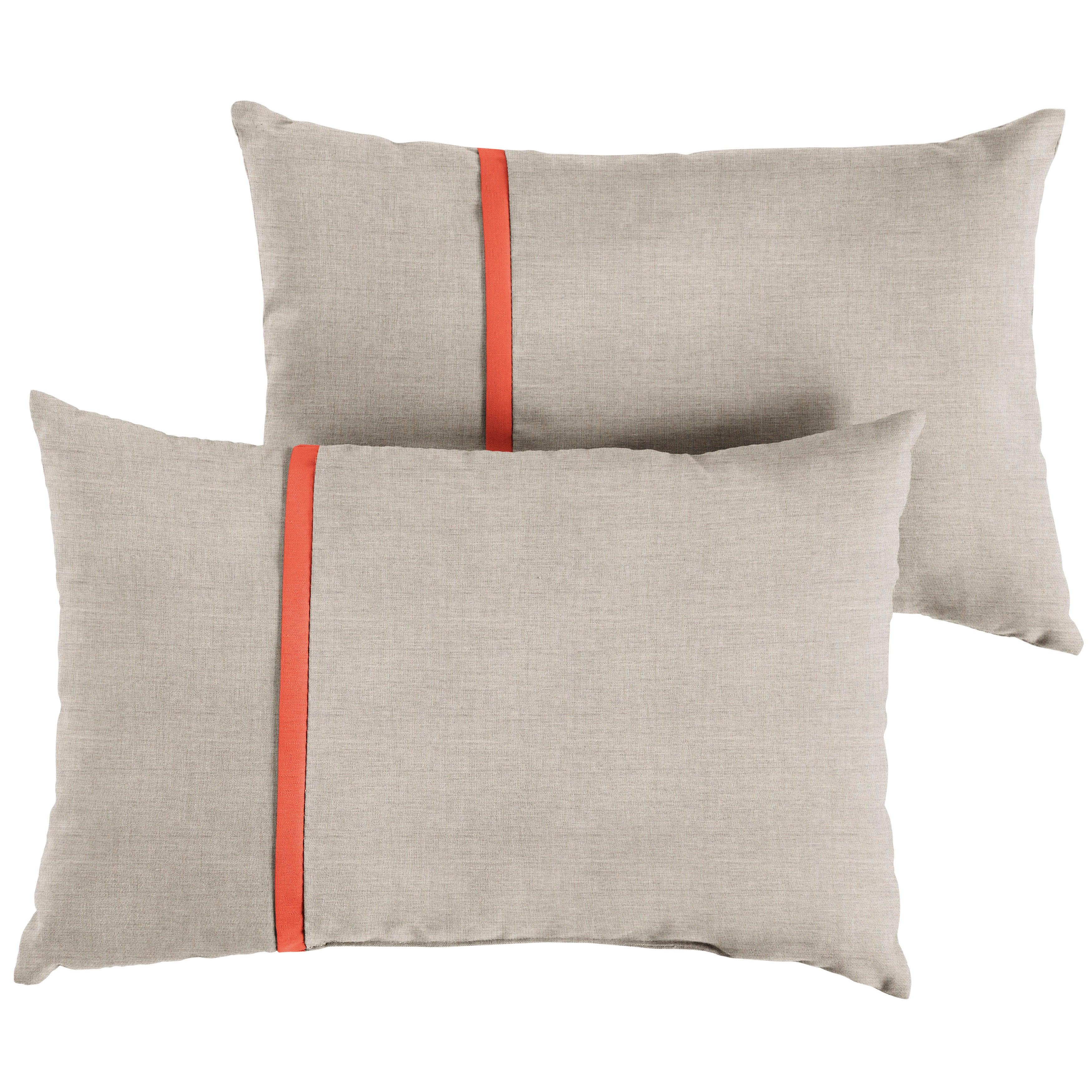 Sunbrella Pillow with Petite Flange (Set of 2) - Sorra Home