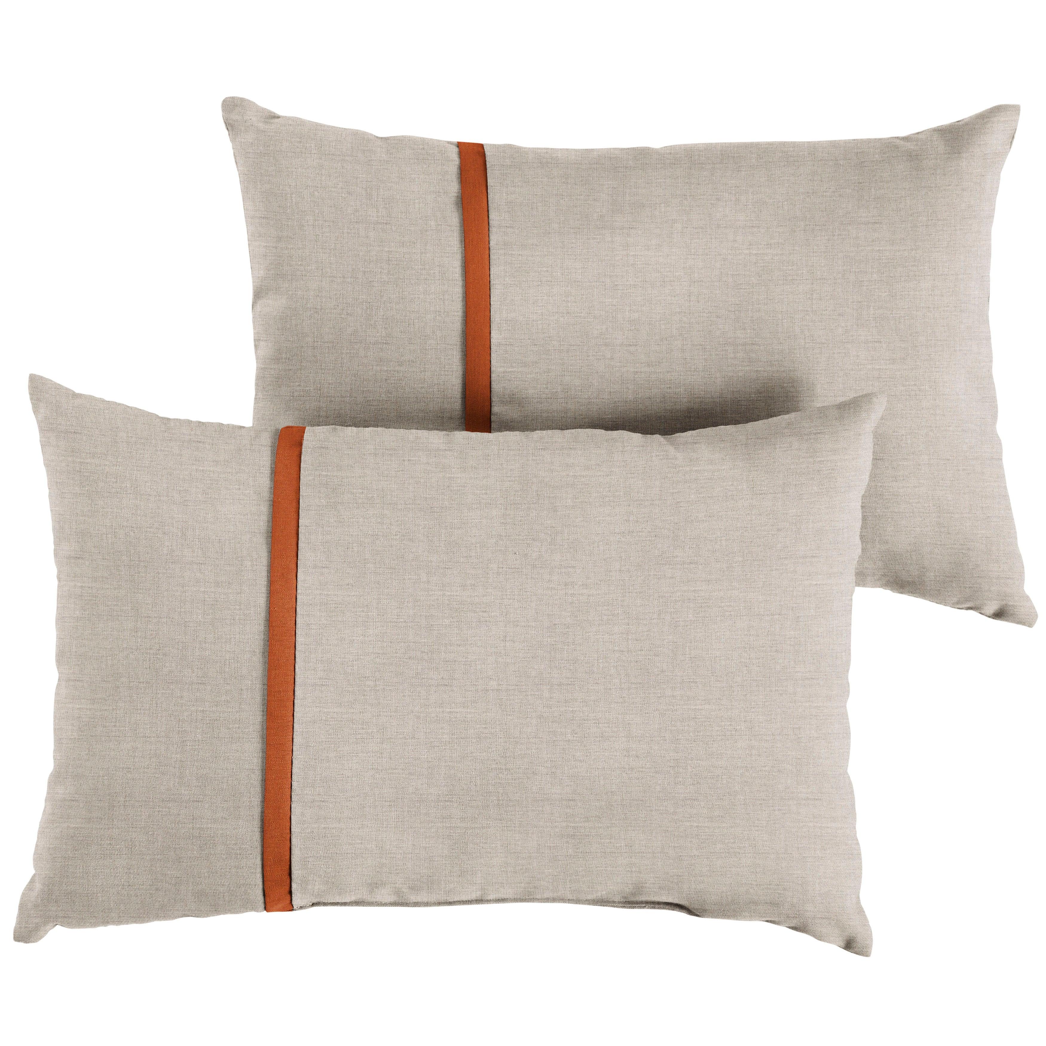 Sunbrella Pillow with Petite Flange (Set of 2) - Sorra Home