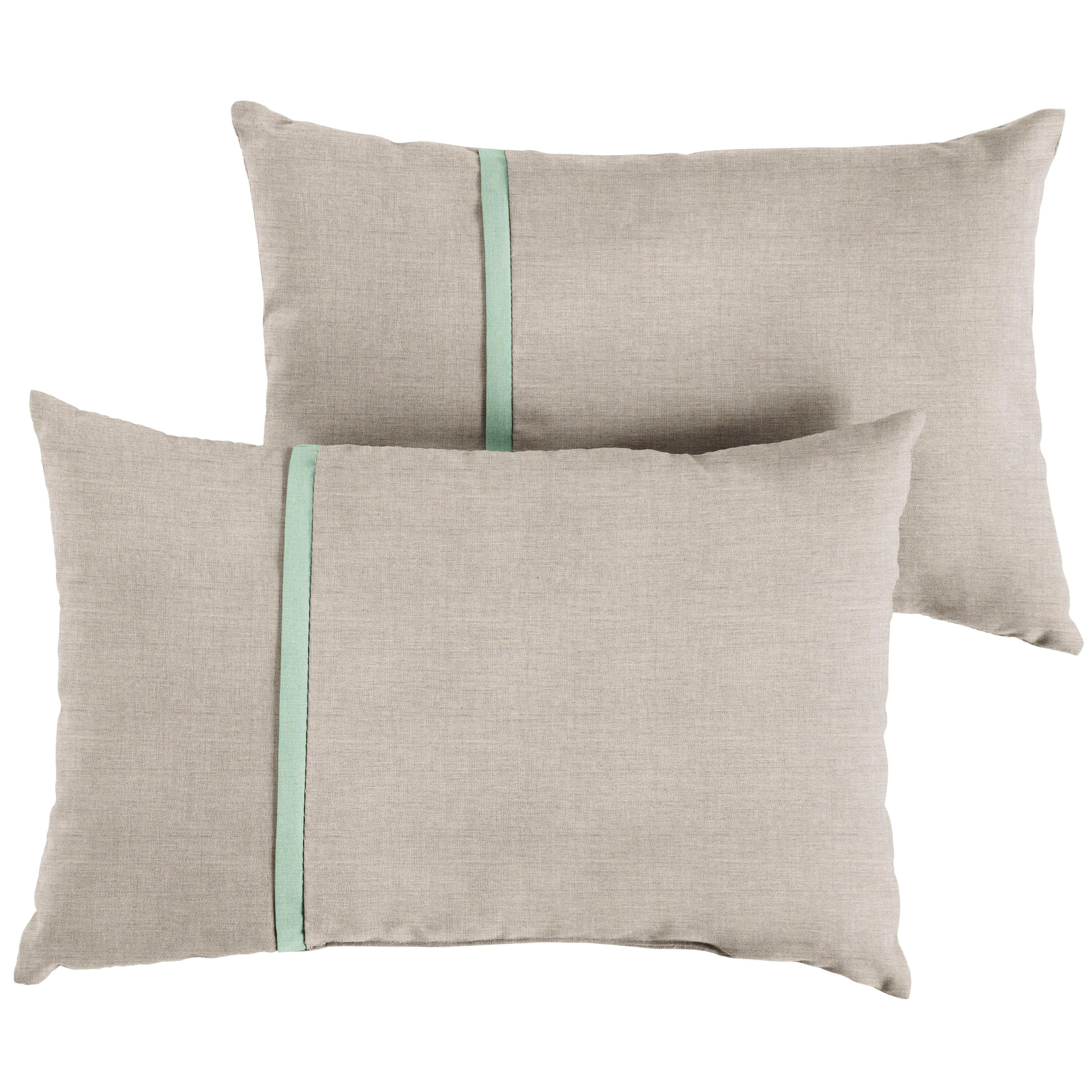 Sunbrella Pillow with Petite Flange (Set of 2) - Sorra Home