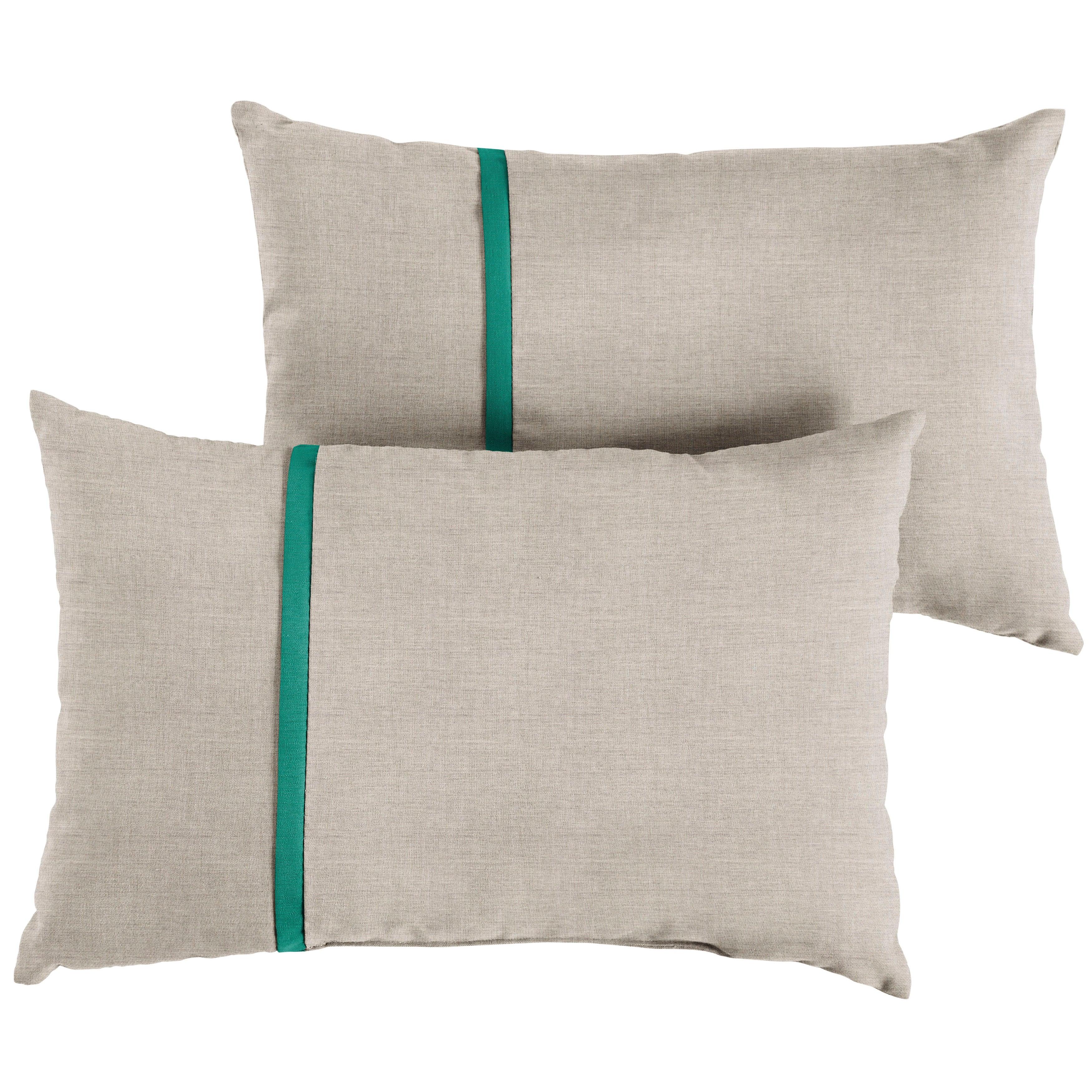 Sunbrella Pillow with Petite Flange (Set of 2) - Sorra Home