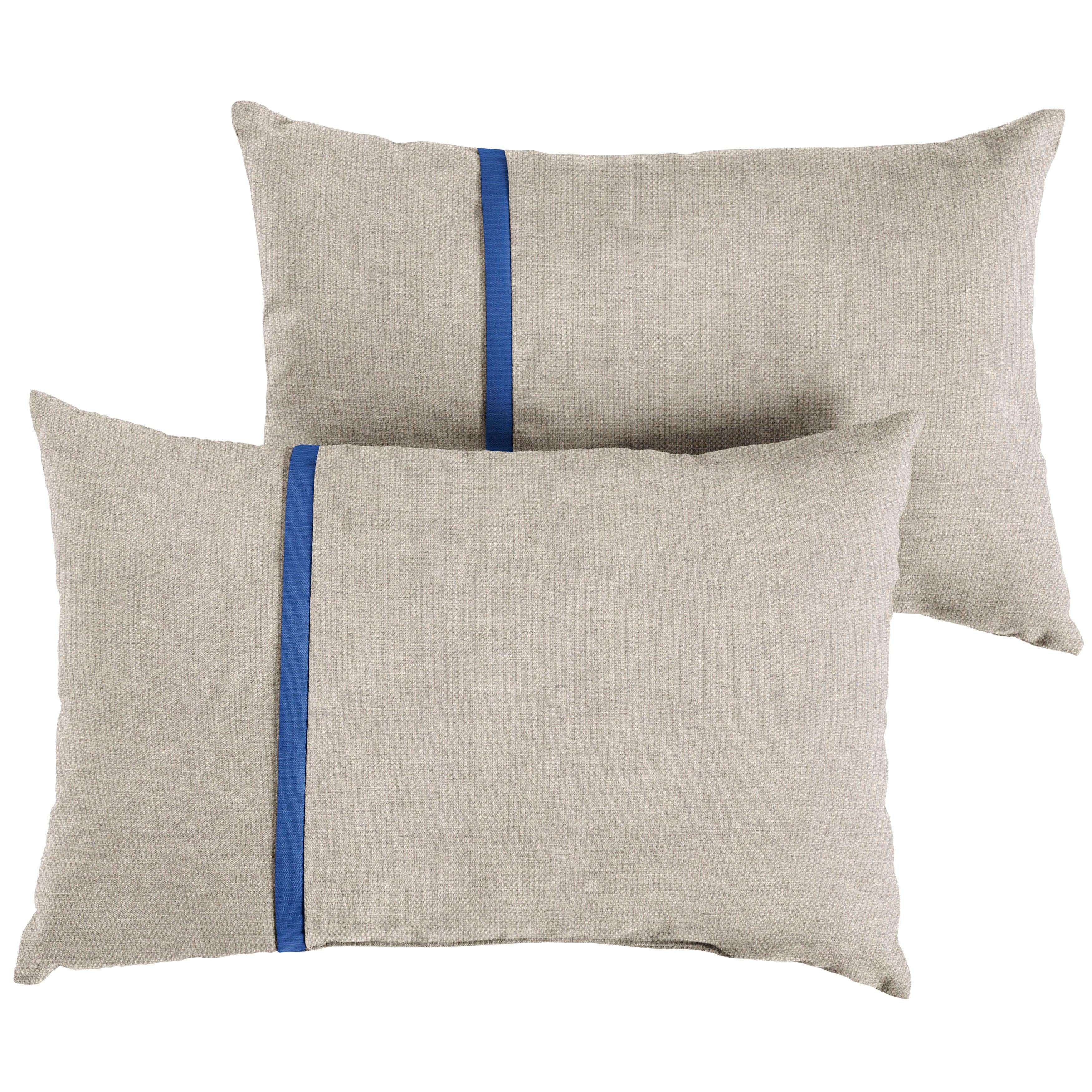 Sunbrella Pillow with Petite Flange (Set of 2) - Sorra Home