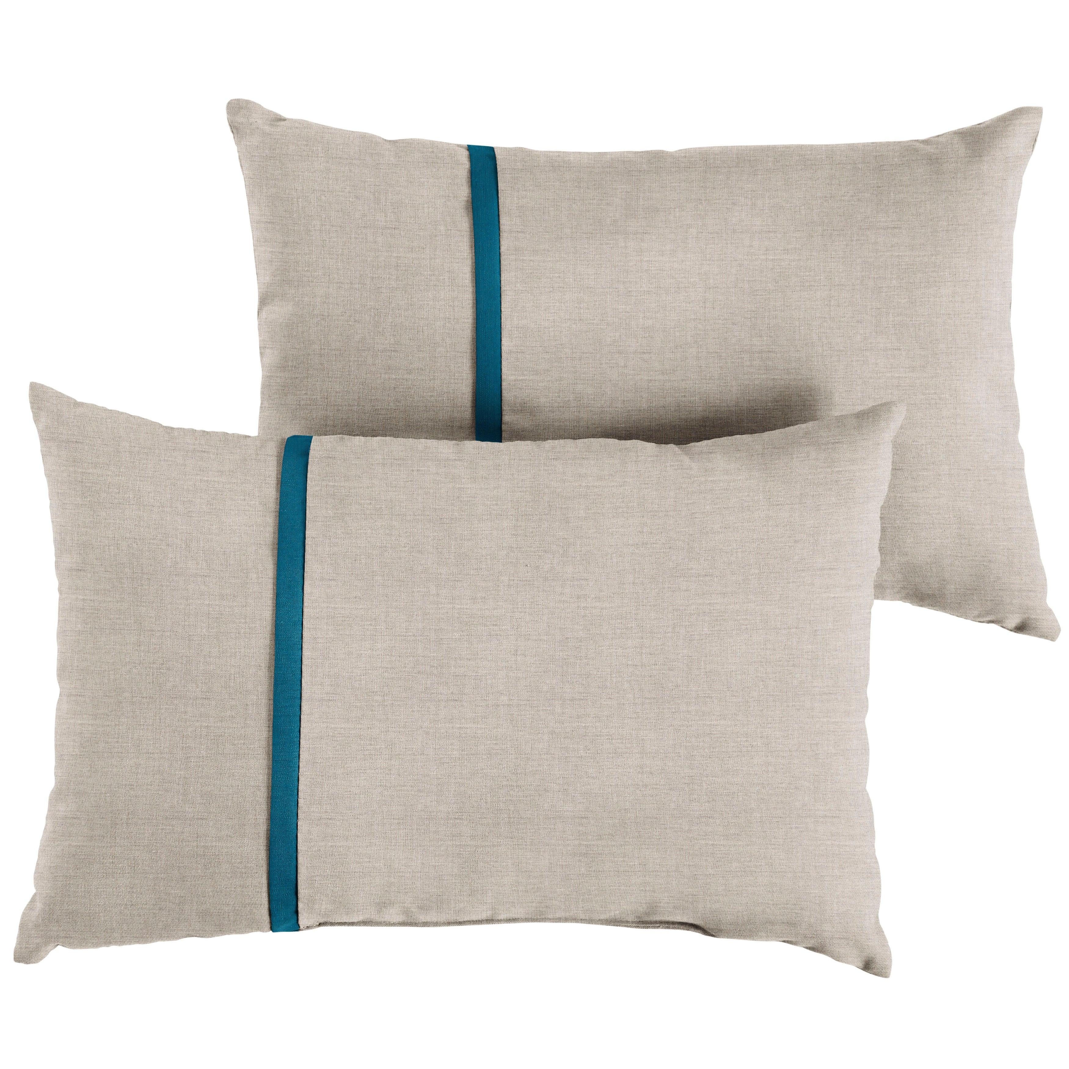Sunbrella Pillow with Petite Flange (Set of 2) - Sorra Home