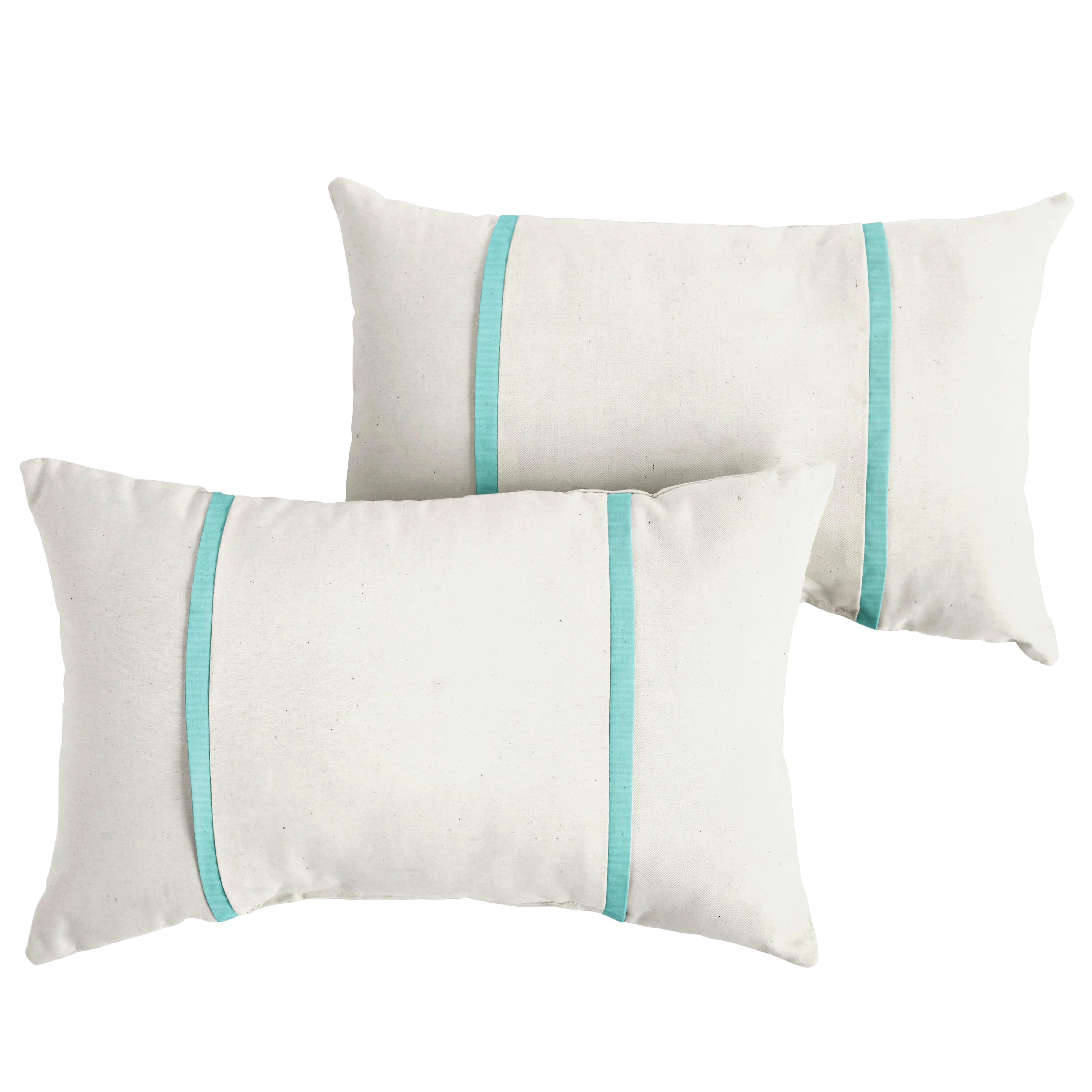 Sunbrella Pillow with Double Petite Flange (Set of 2) - Sorra Home