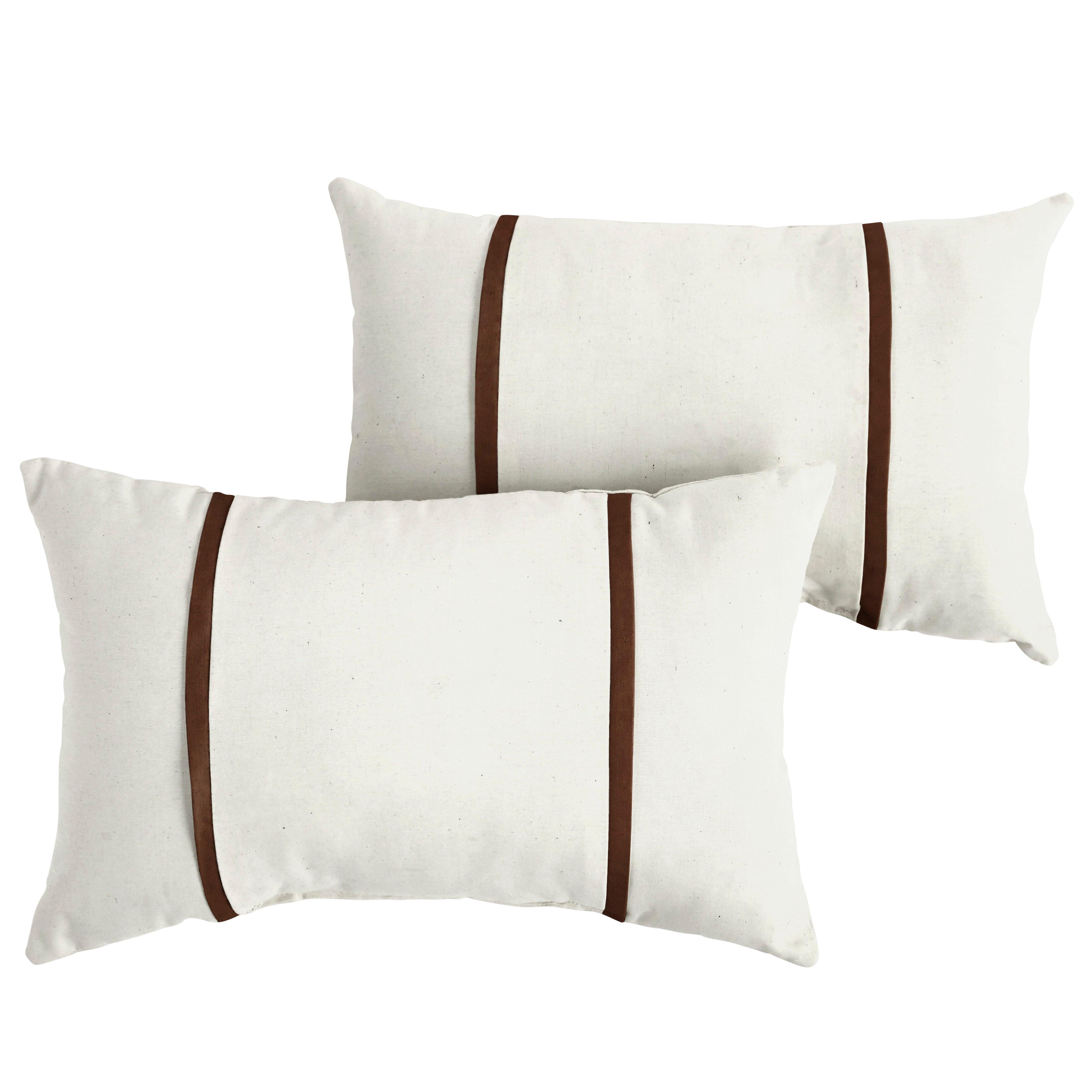 Sunbrella Pillow with Double Petite Flange (Set of 2) - Sorra Home