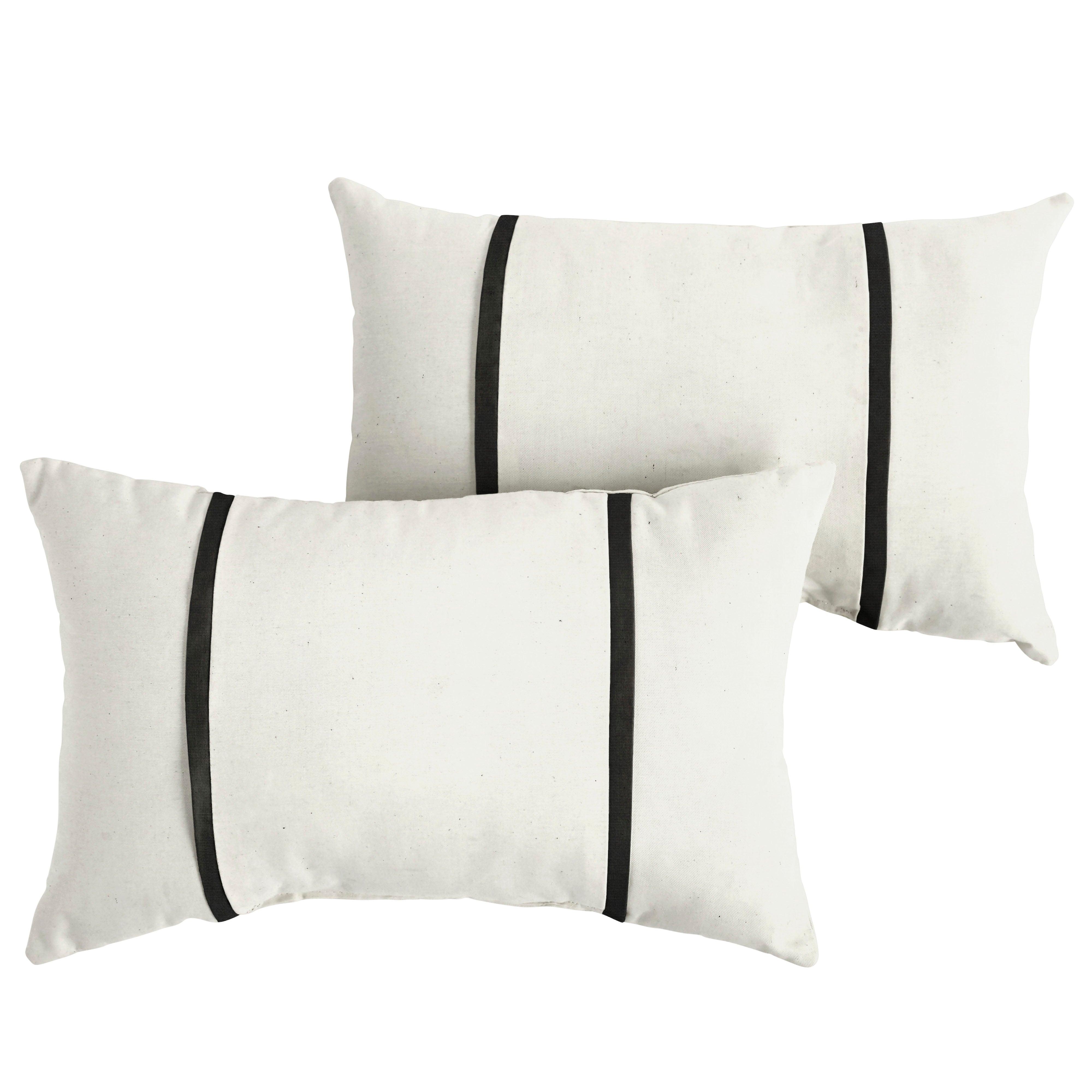 Sunbrella Pillow with Double Petite Flange (Set of 2) - Sorra Home