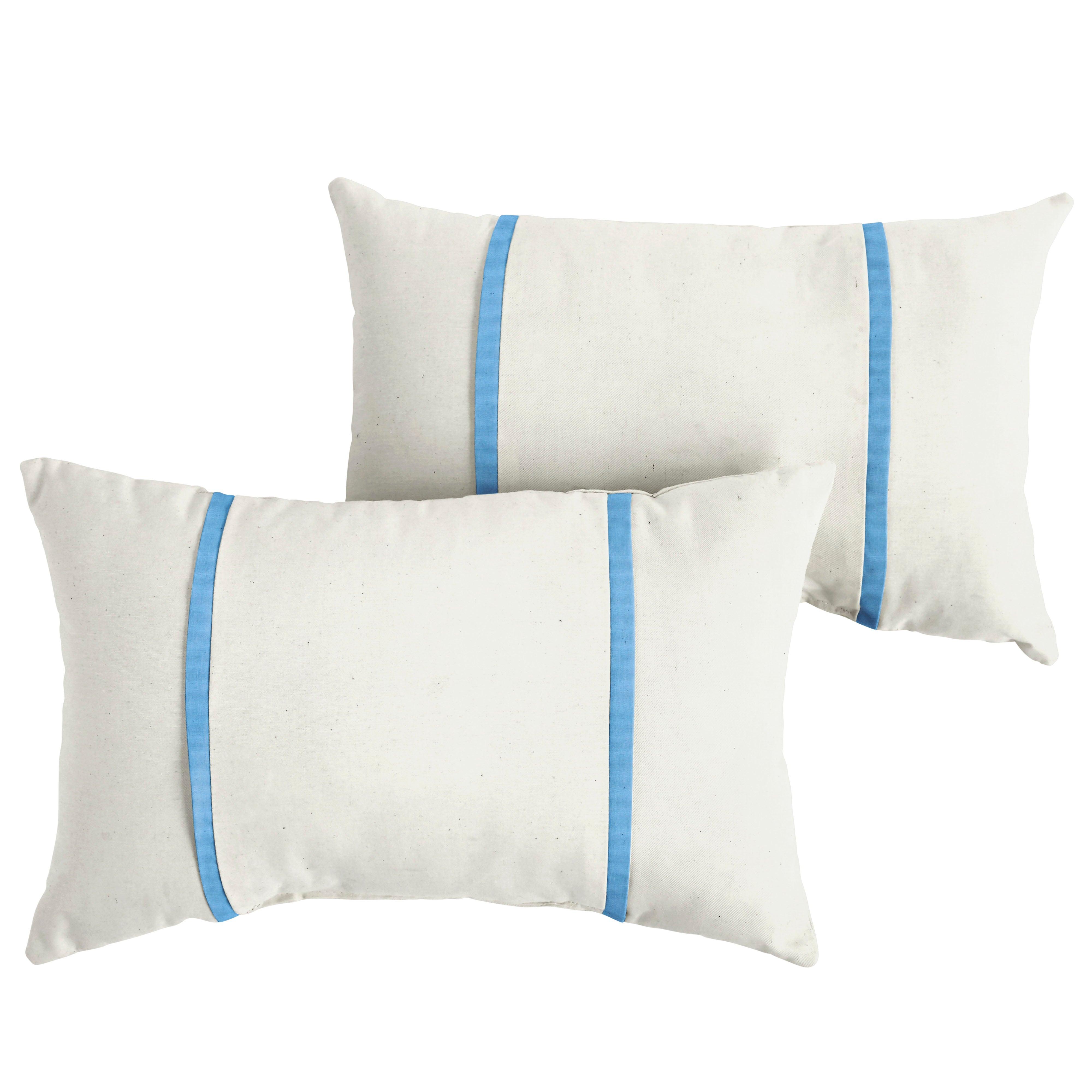 Sunbrella Pillow with Double Petite Flange (Set of 2) - Sorra Home