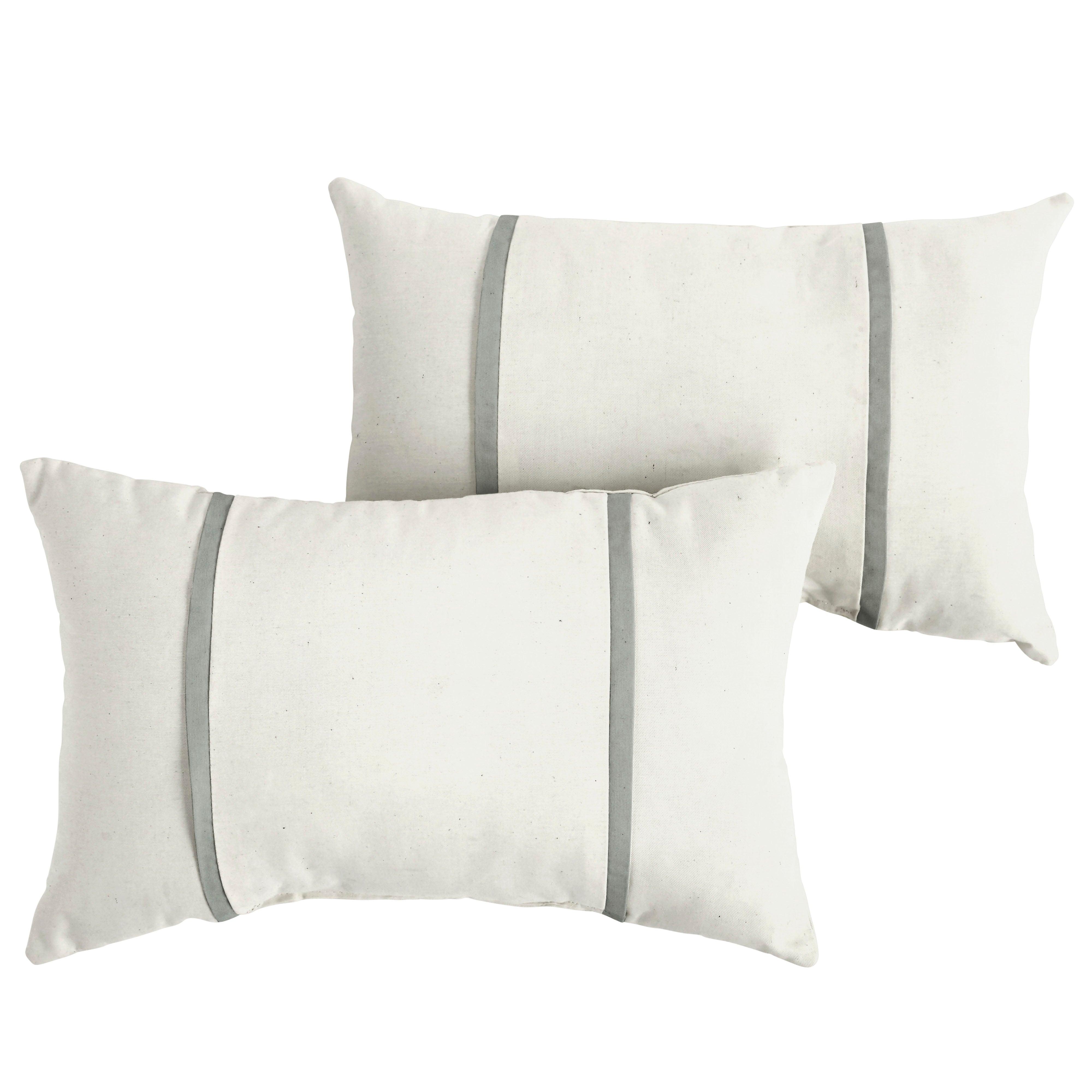 Sunbrella Pillow with Double Petite Flange (Set of 2) - Sorra Home