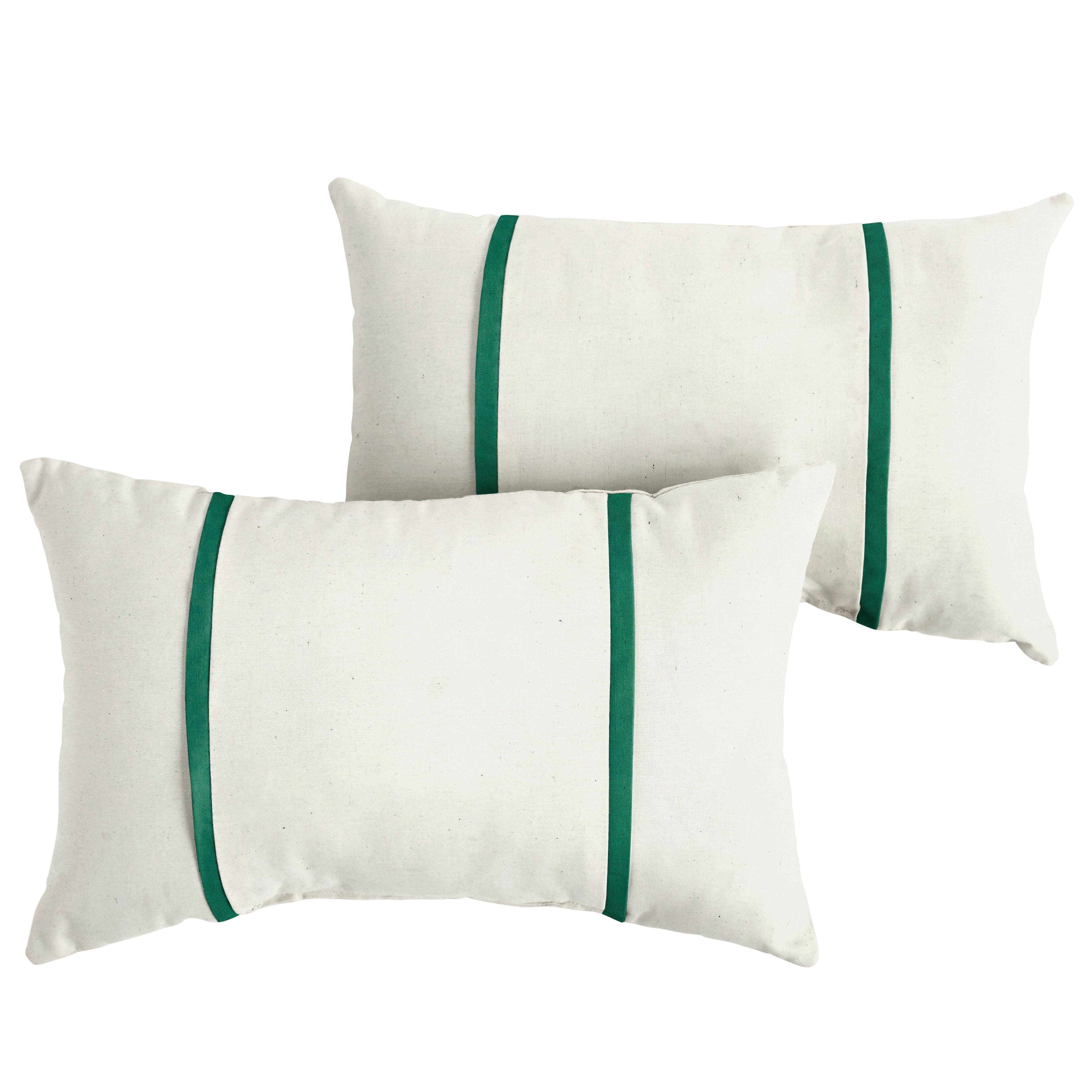 Sunbrella Pillow with Double Petite Flange (Set of 2) - Sorra Home