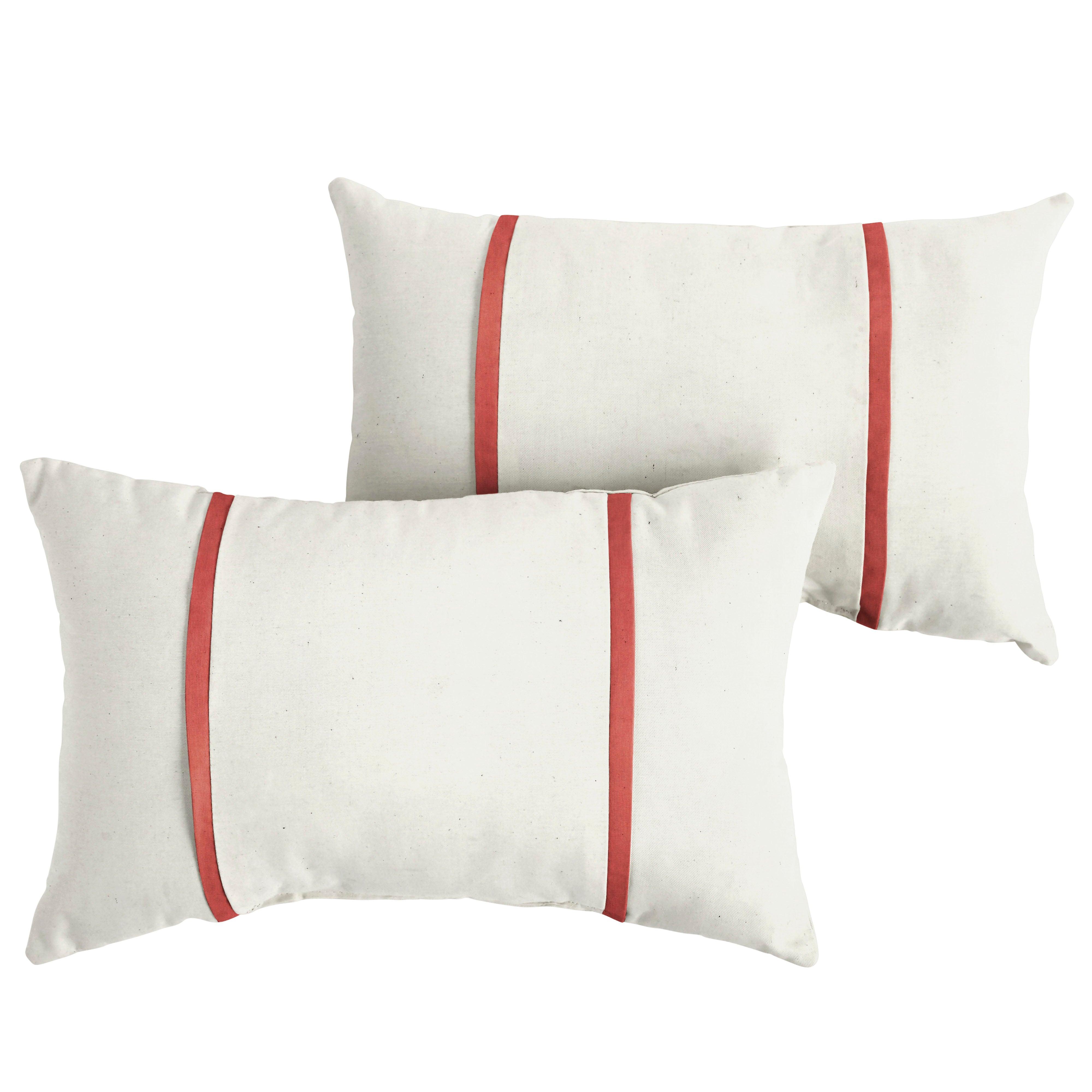 Sunbrella Pillow with Double Petite Flange (Set of 2) - Sorra Home