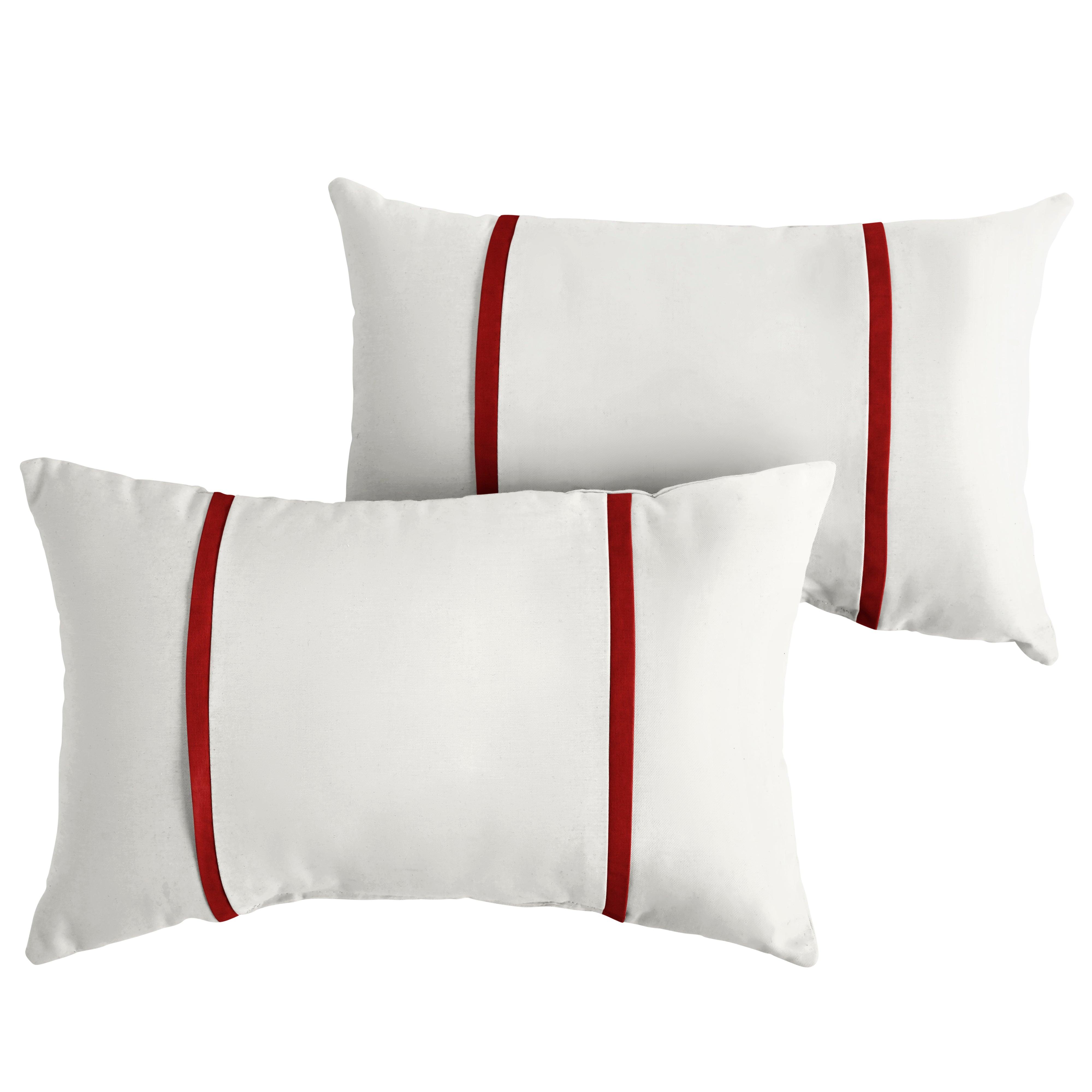 Sunbrella Pillow with Double Petite Flange (Set of 2) - Sorra Home