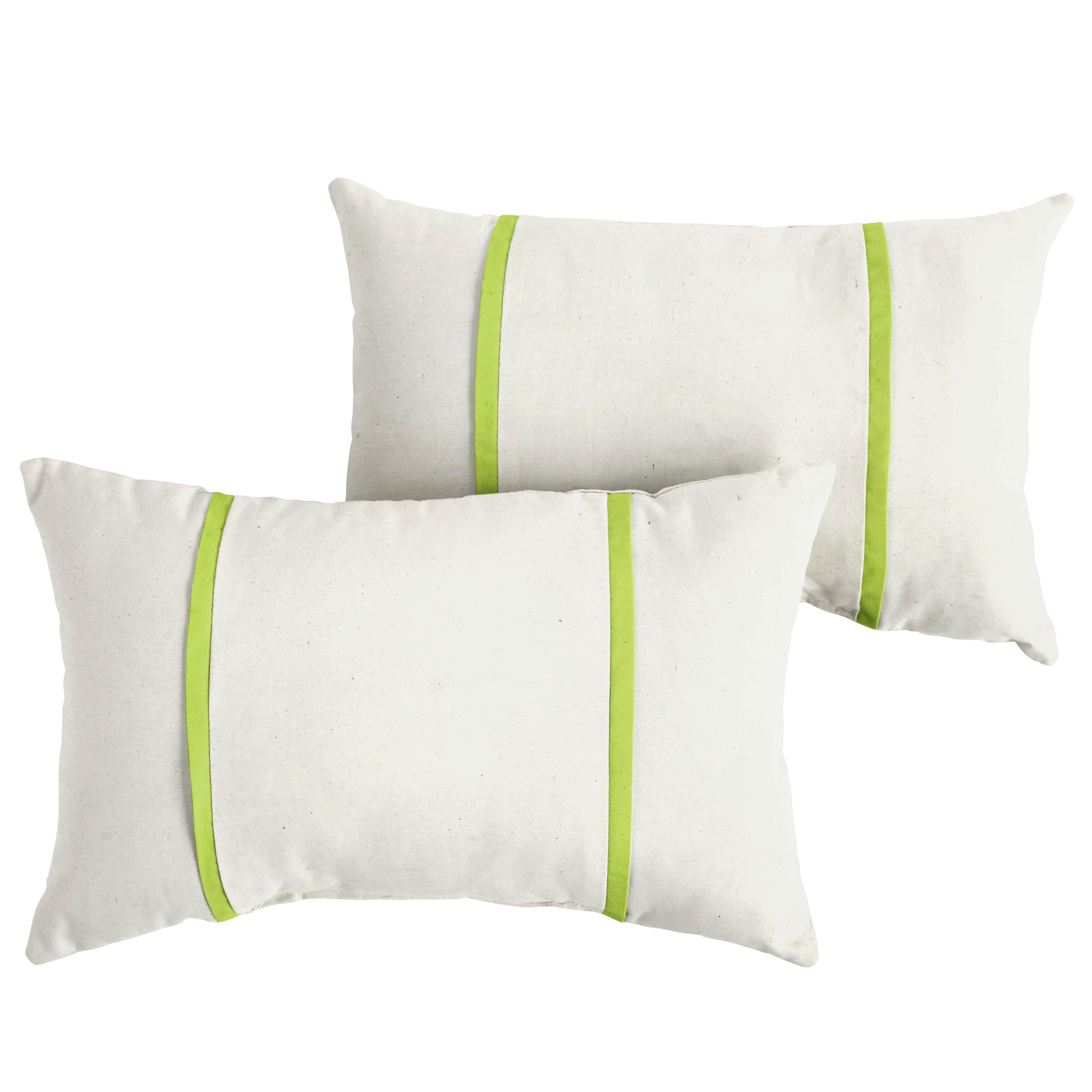 Sunbrella Pillow with Double Petite Flange (Set of 2) - Sorra Home