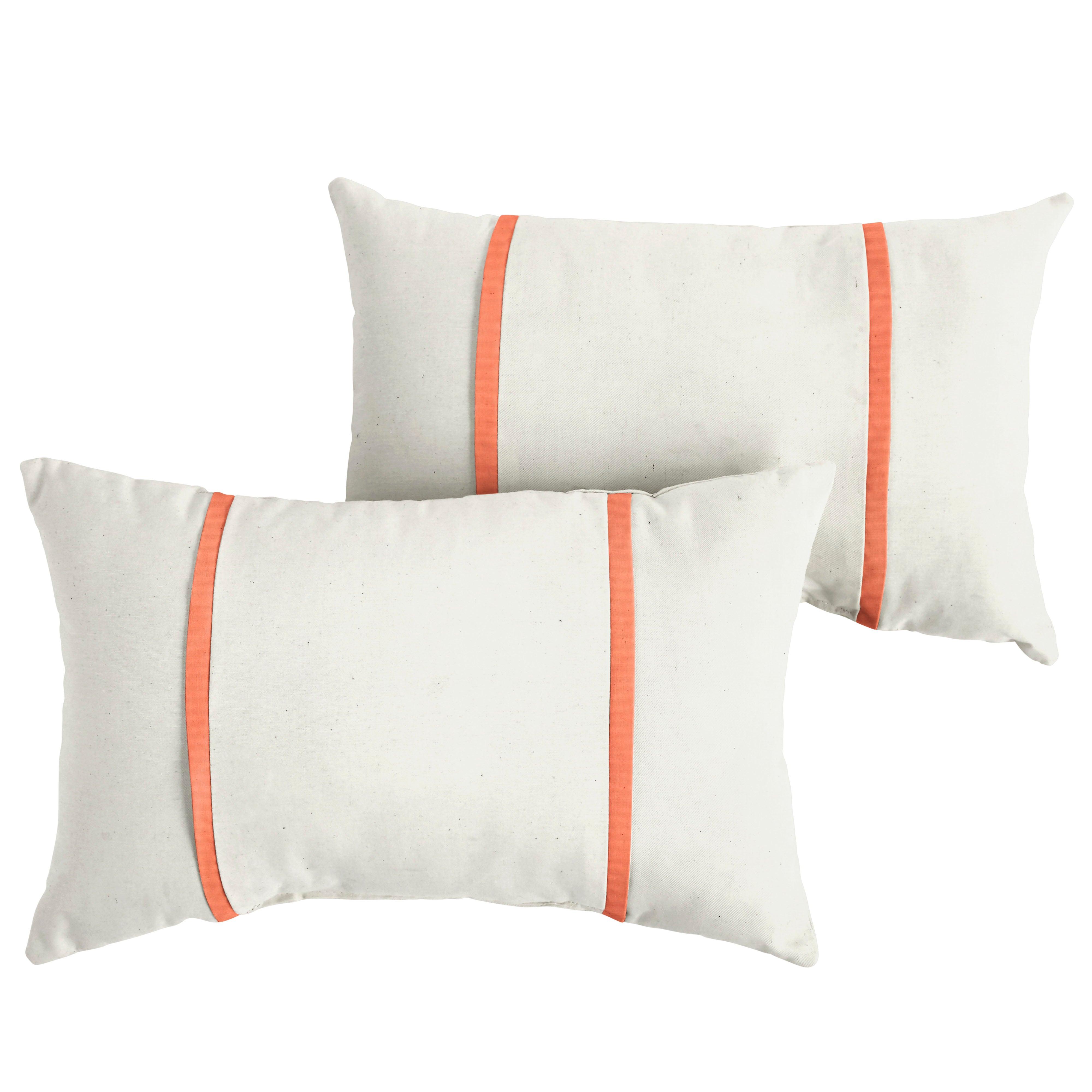 Sunbrella Pillow with Double Petite Flange (Set of 2) - Sorra Home