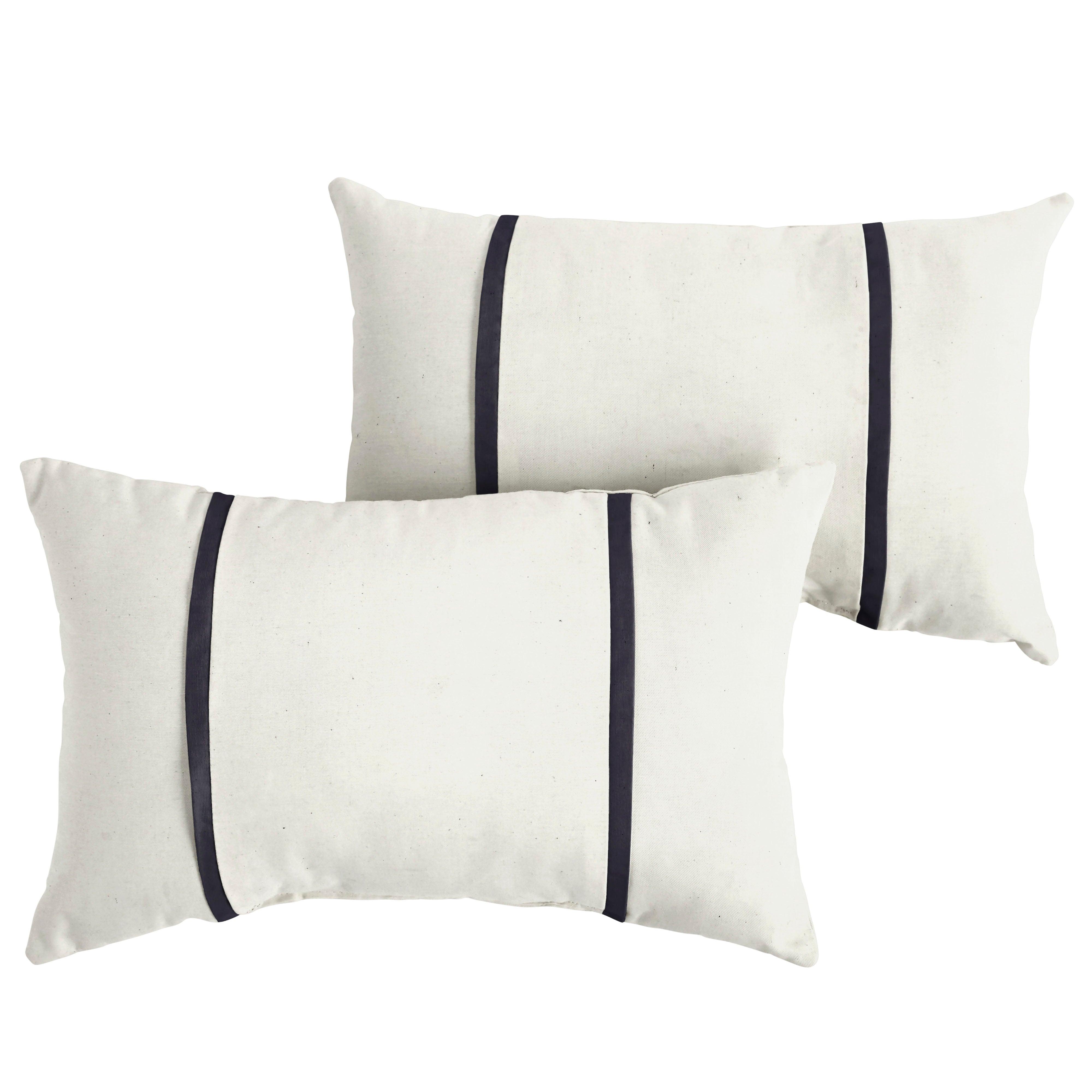 Sunbrella Pillow with Double Petite Flange (Set of 2) - Sorra Home