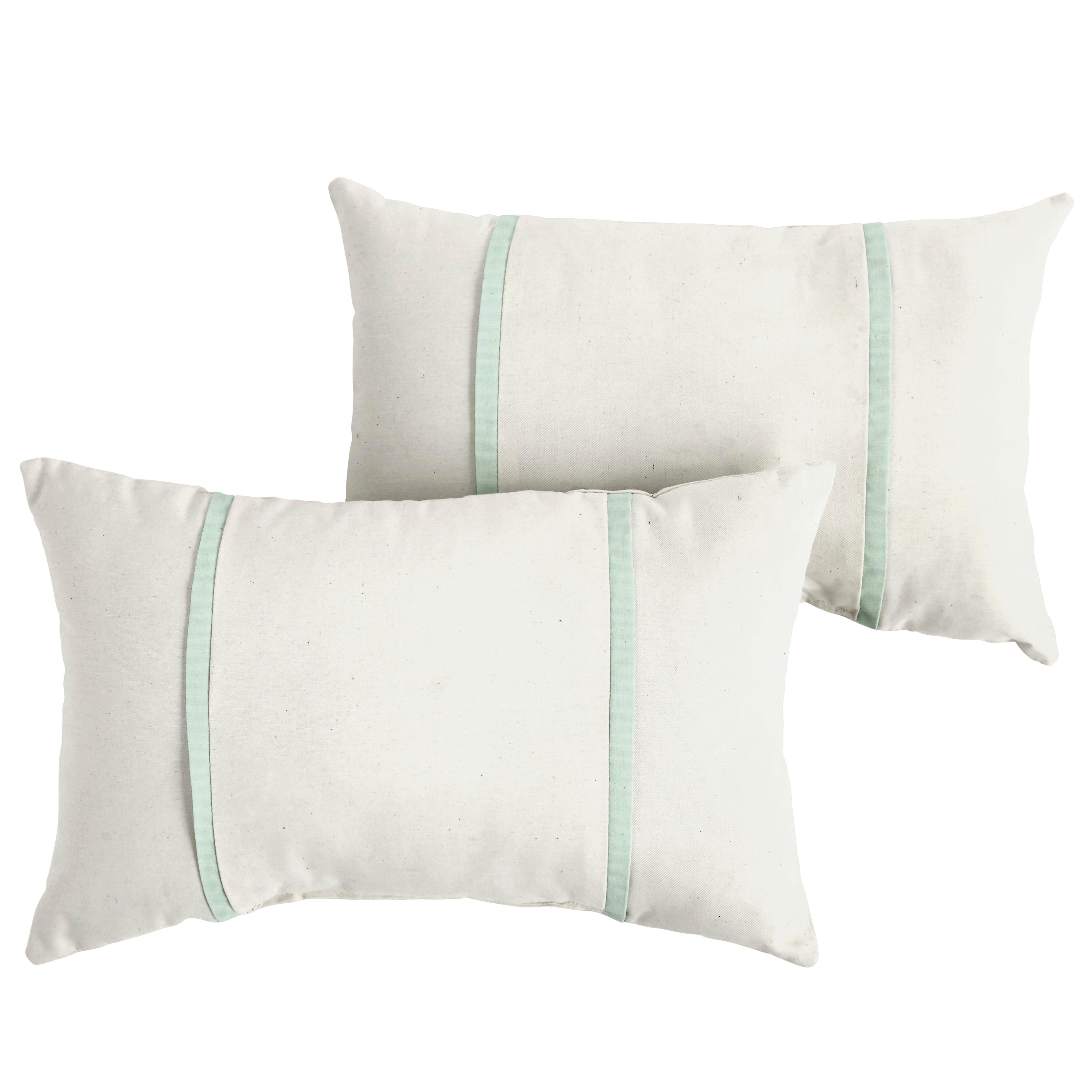 Sunbrella Pillow with Double Petite Flange (Set of 2) - Sorra Home