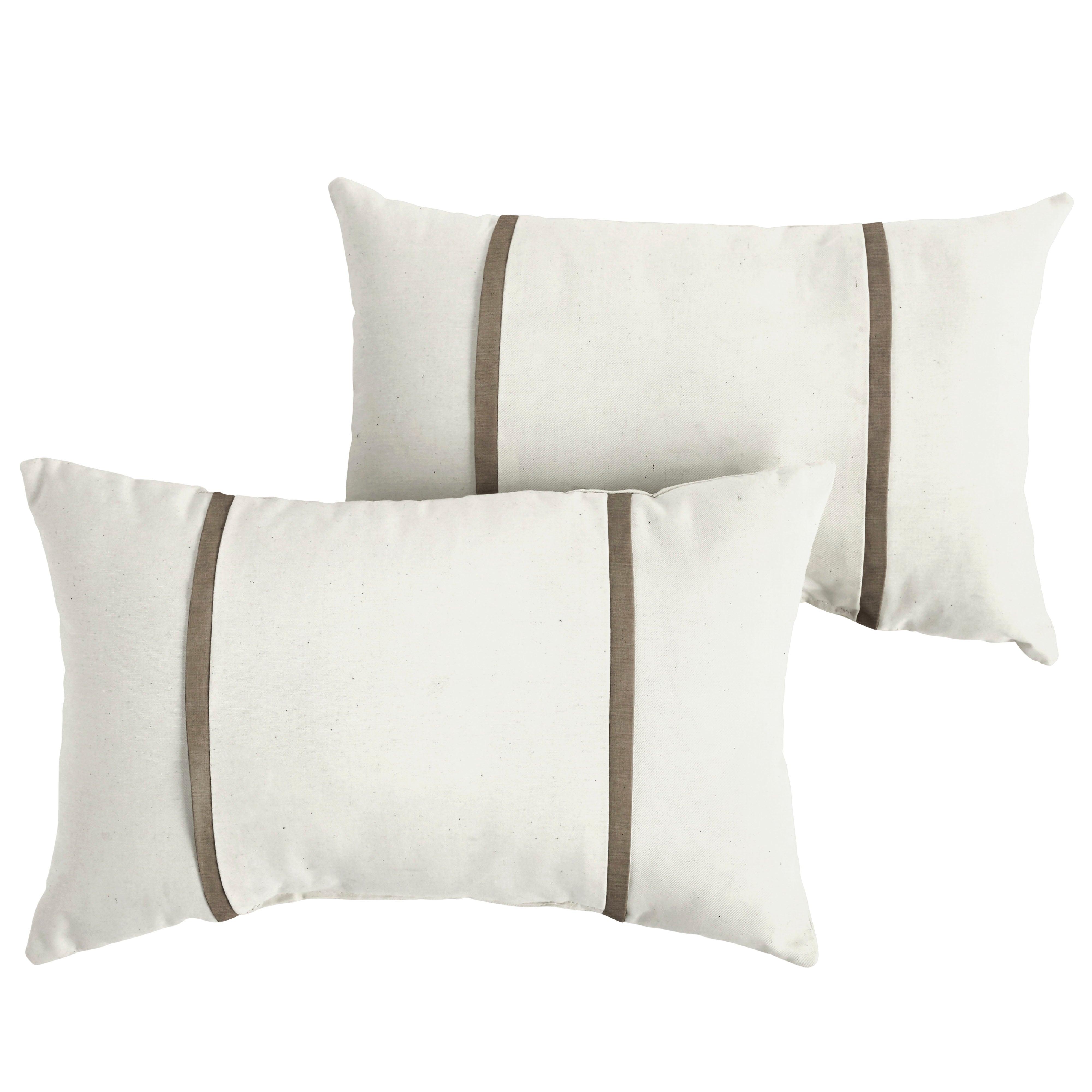 Sunbrella Pillow with Double Petite Flange (Set of 2) - Sorra Home