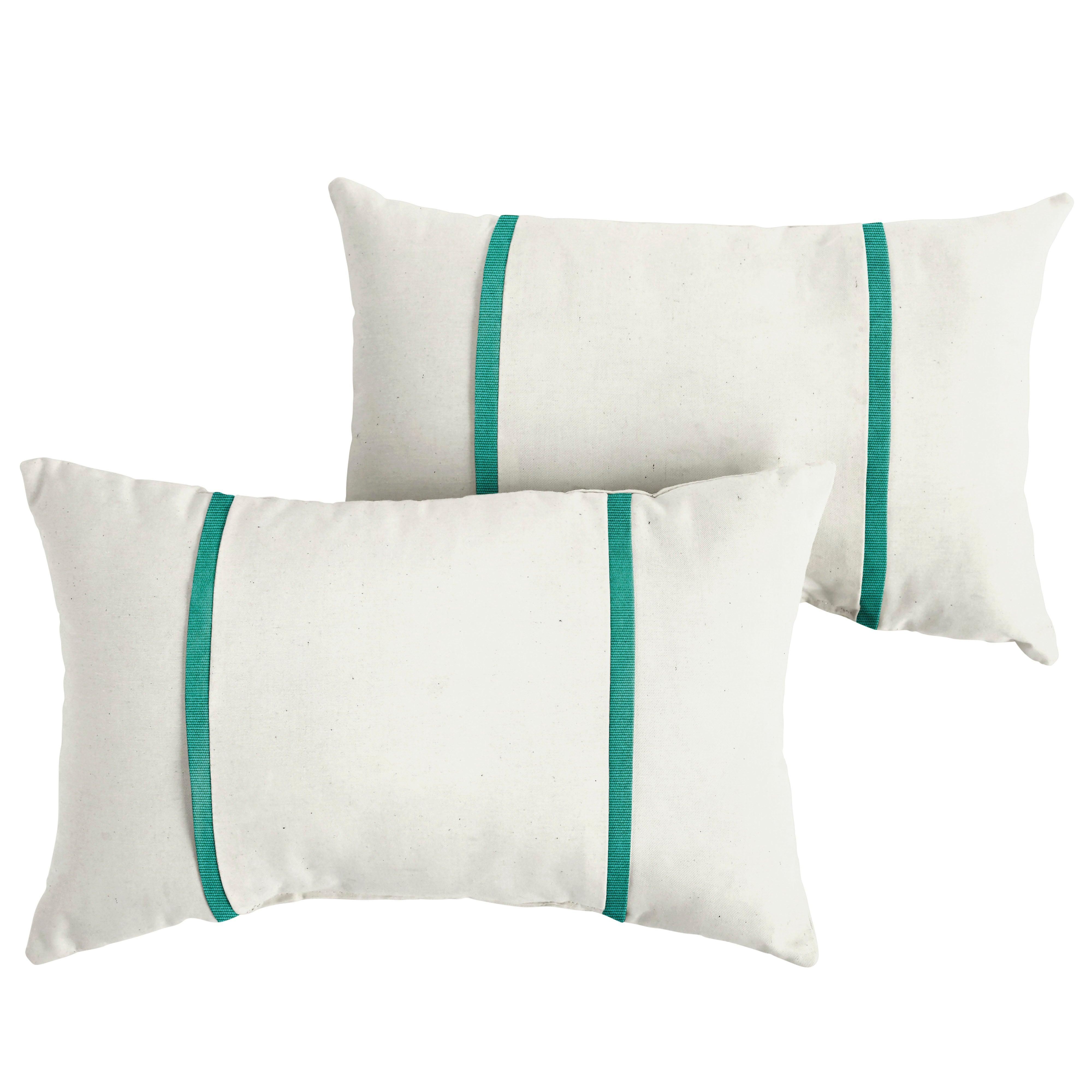 Sunbrella Pillow with Double Petite Flange (Set of 2) - Sorra Home