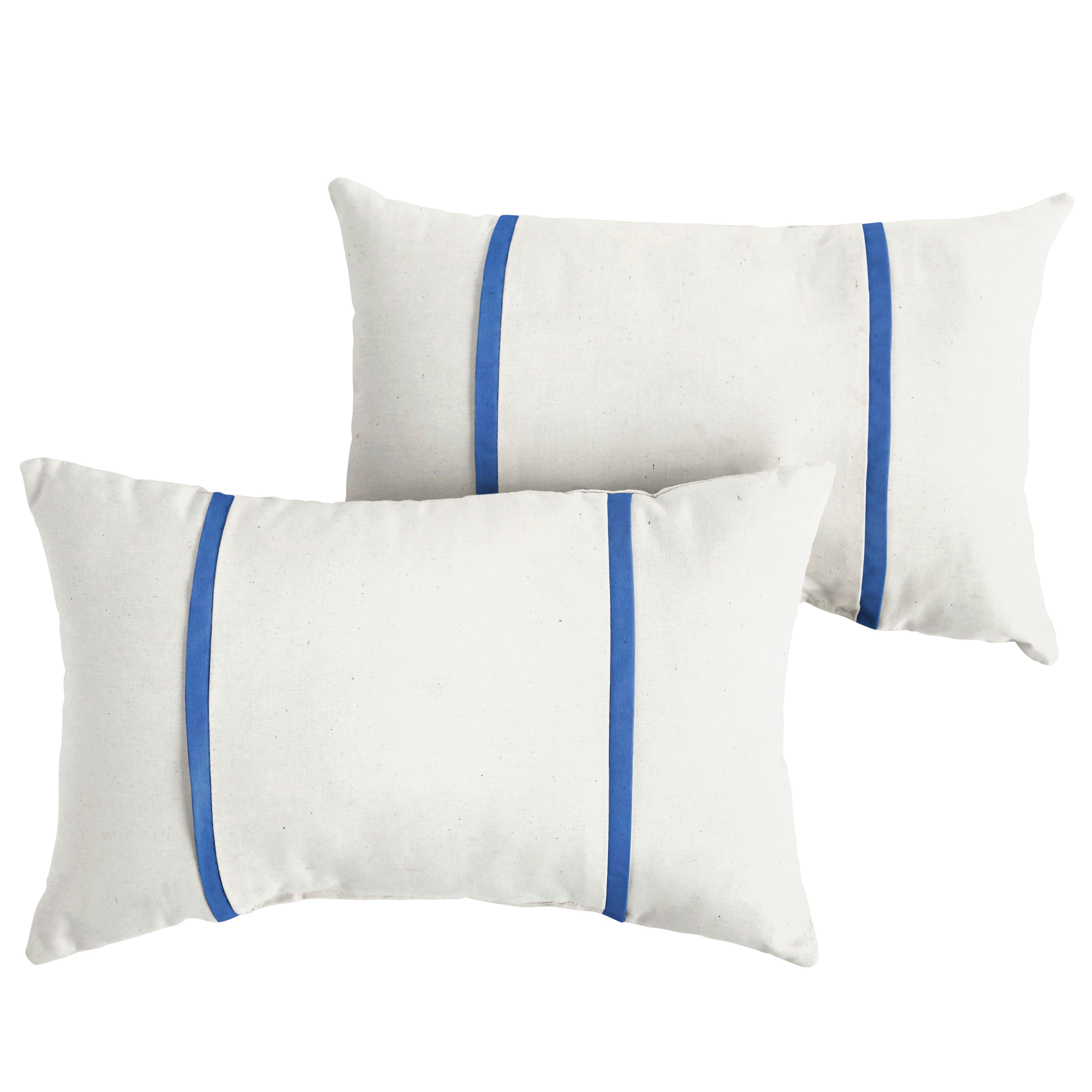 Sunbrella Pillow with Double Petite Flange (Set of 2) - Sorra Home
