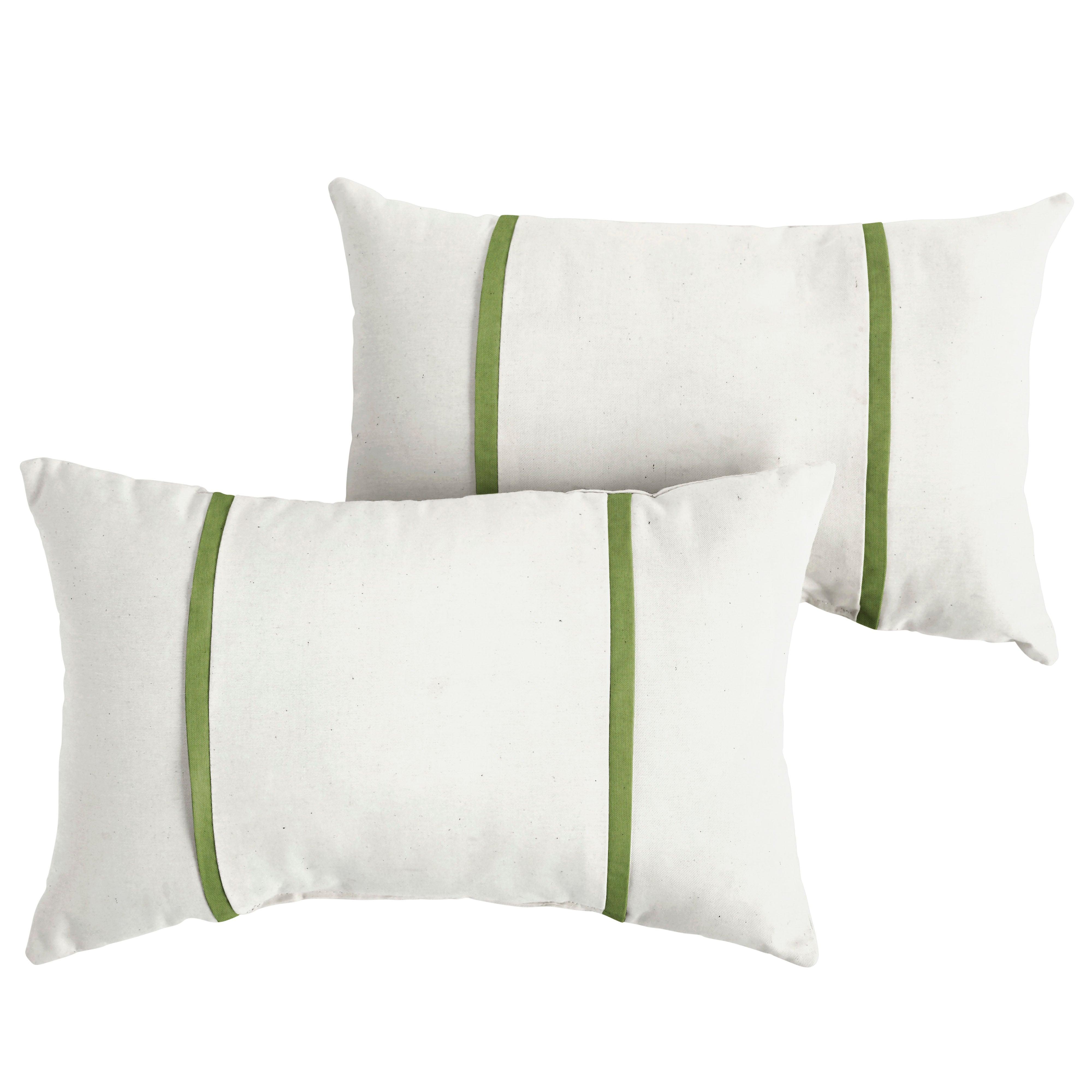 Sunbrella Pillow with Double Petite Flange (Set of 2) - Sorra Home