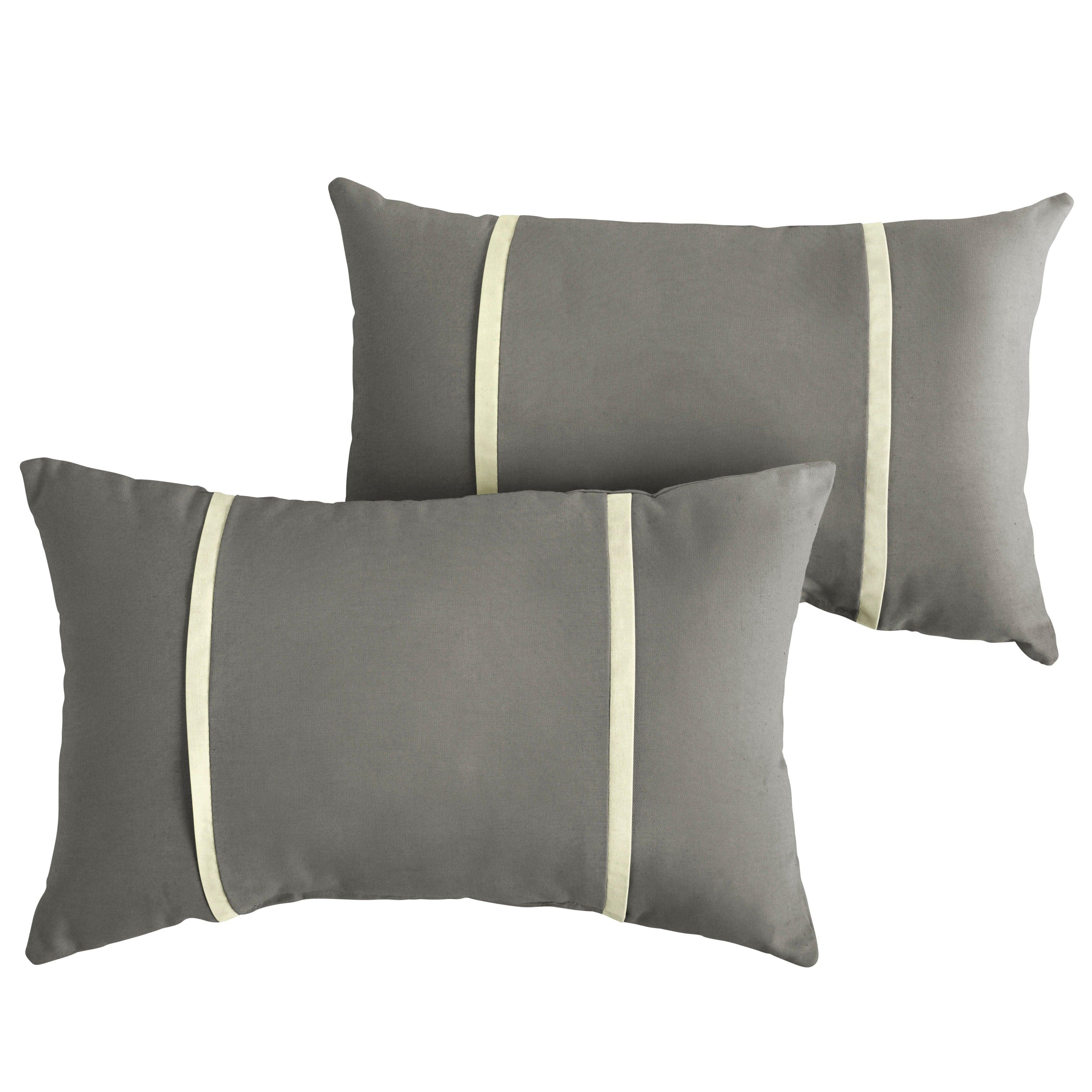 Sunbrella Pillow with Double Petite Flange (Set of 2) - Sorra Home