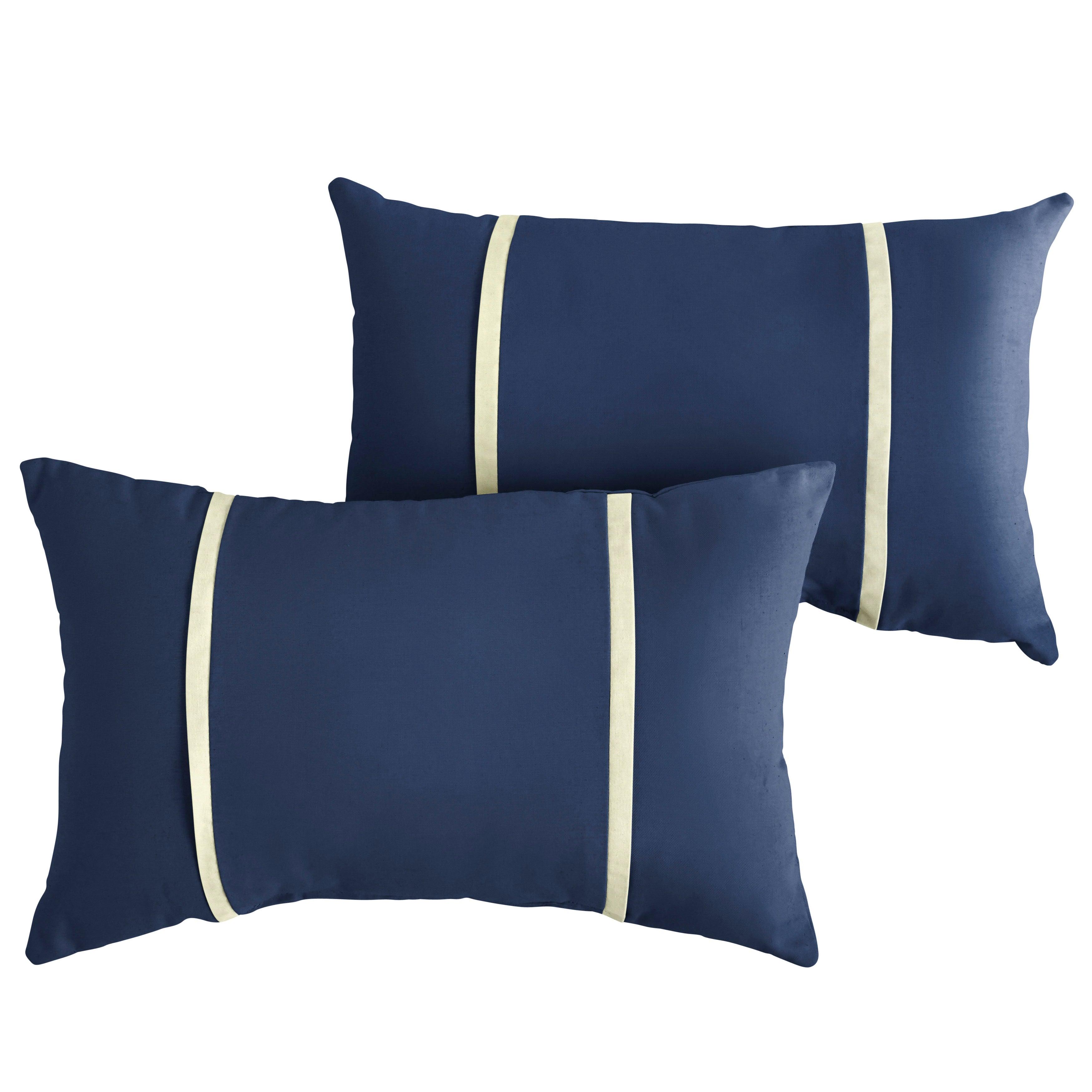 Sunbrella Pillow with Double Petite Flange (Set of 2) - Sorra Home