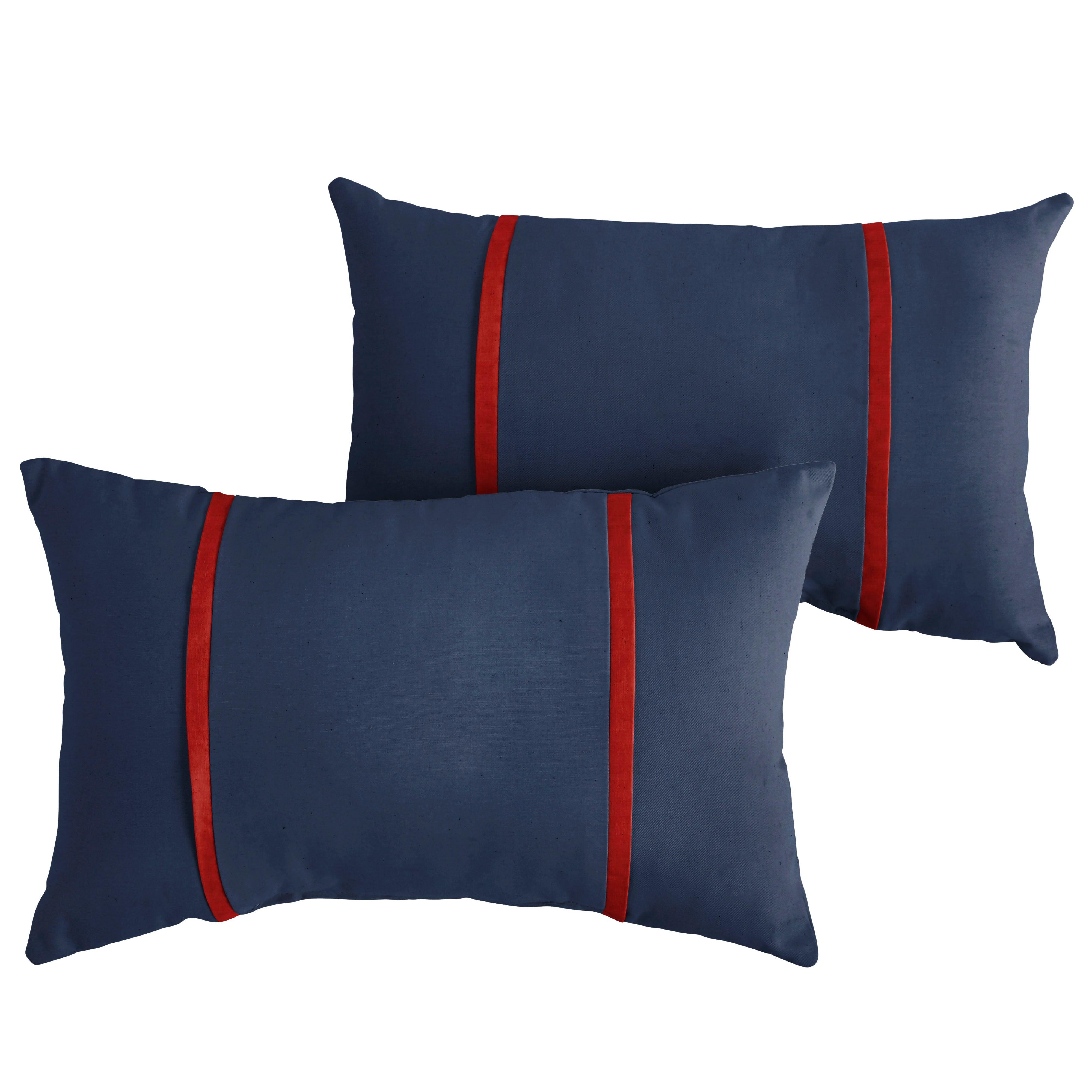 Sunbrella Pillow with Double Petite Flange (Set of 2) - Sorra Home