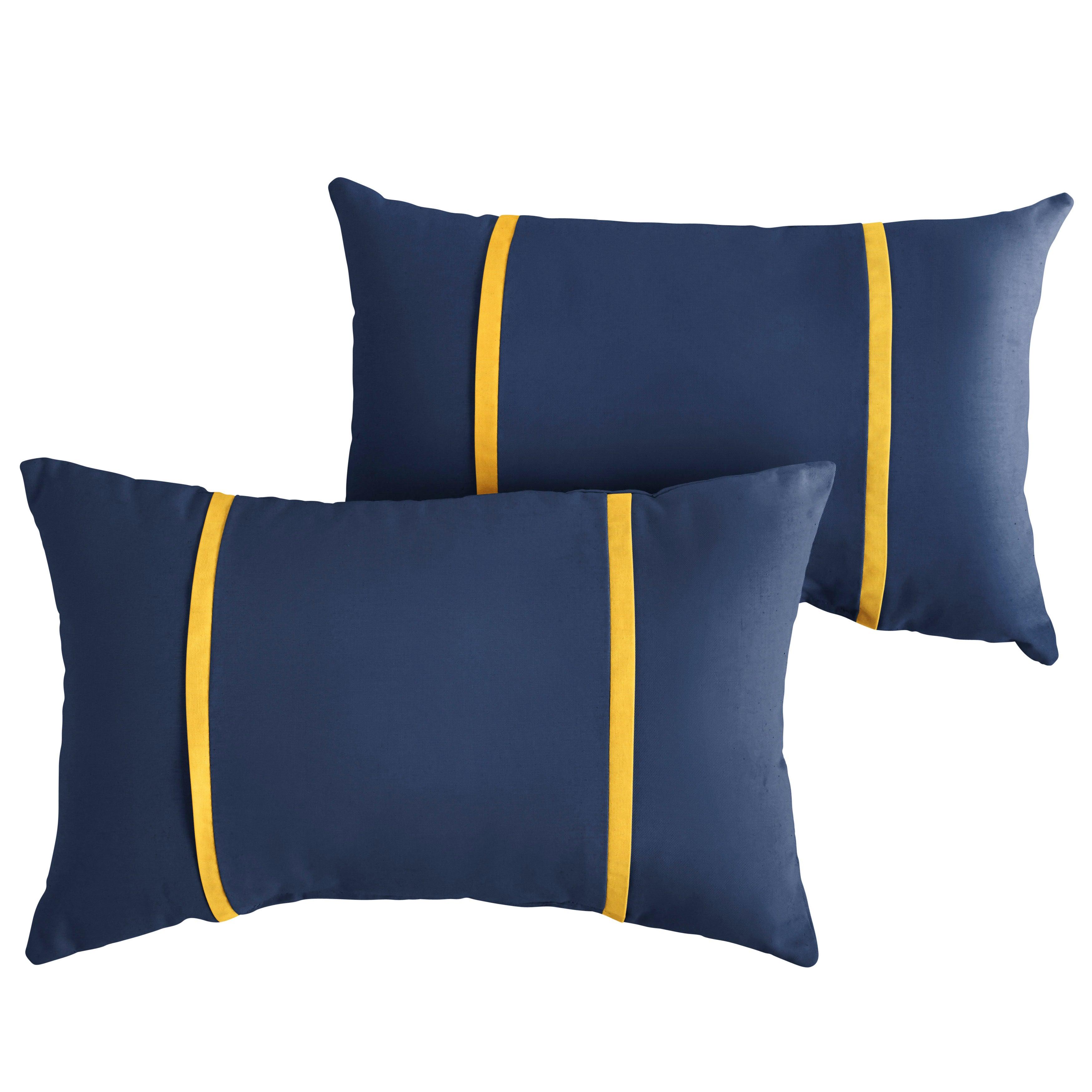 Sunbrella Pillow with Double Petite Flange (Set of 2) - Sorra Home