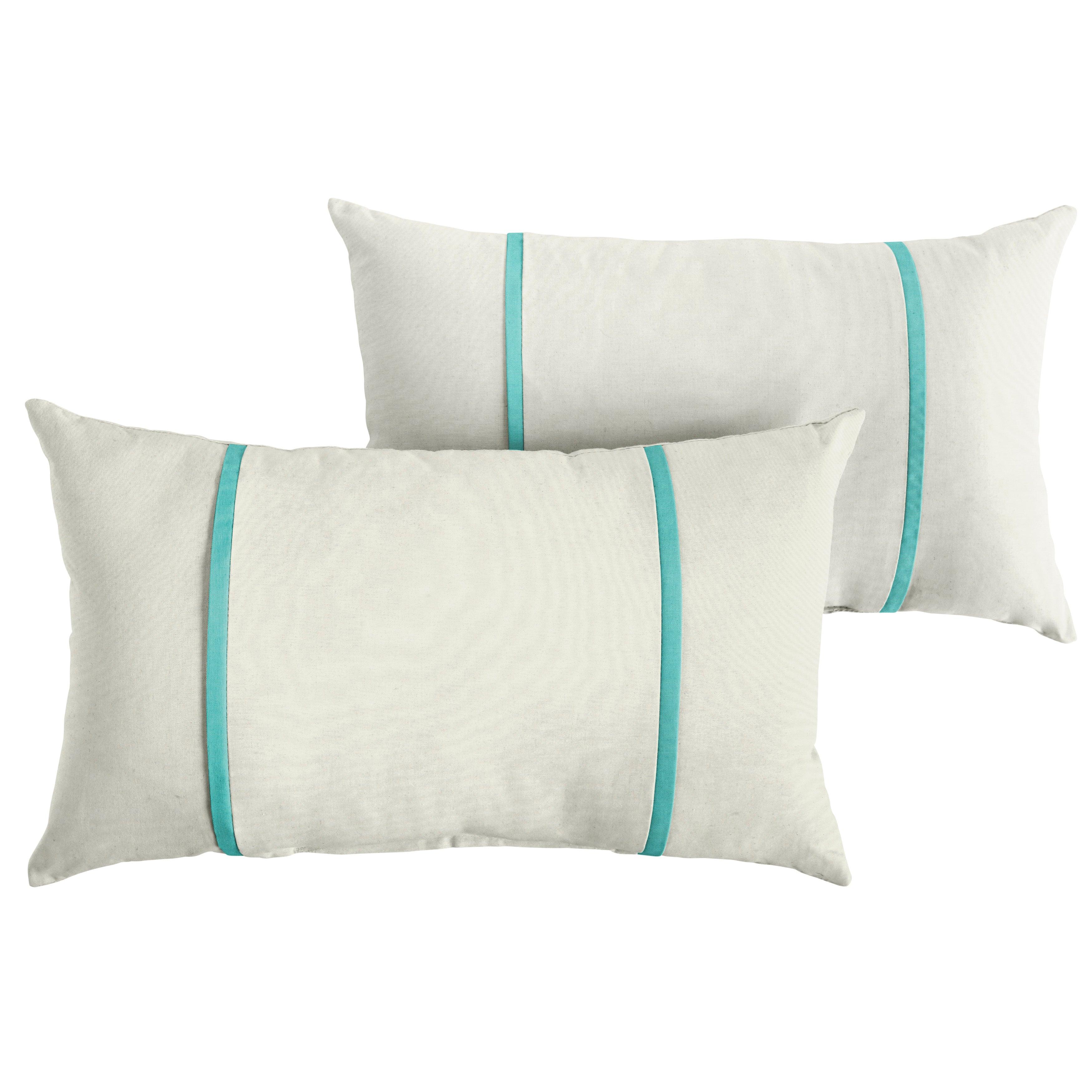 Sunbrella Pillow with Double Petite Flange (Set of 2) - Sorra Home