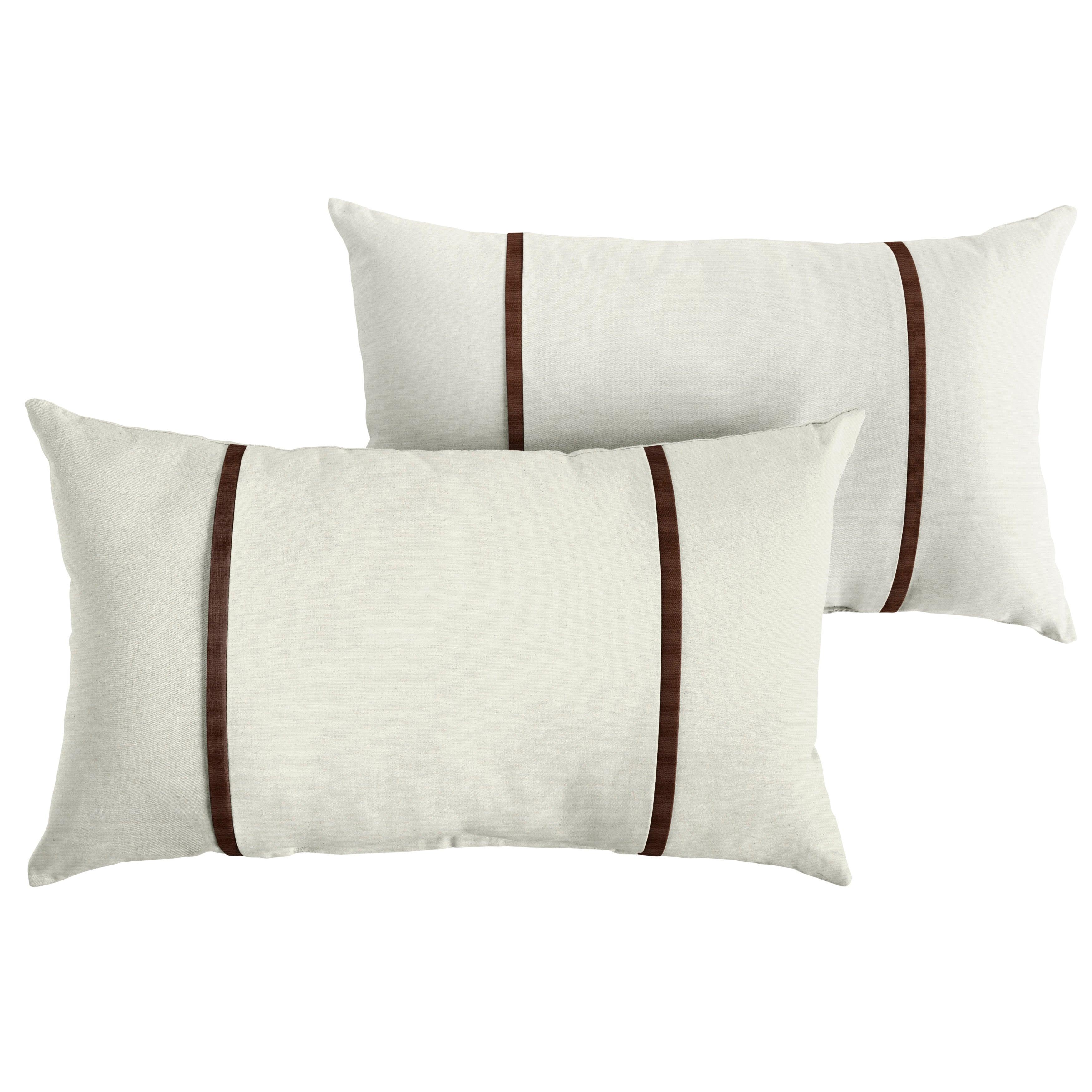 Sunbrella Pillow with Double Petite Flange (Set of 2) - Sorra Home