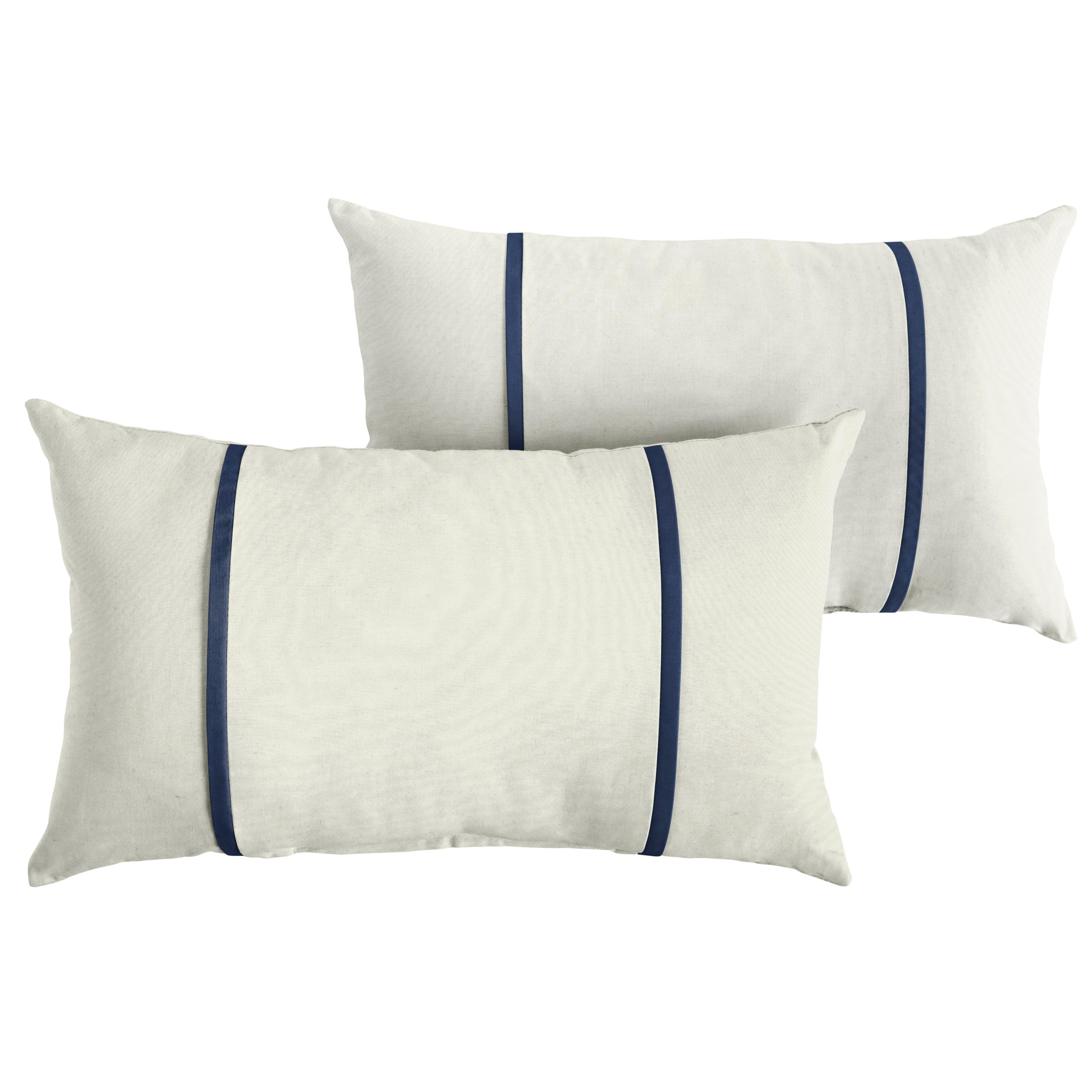Sunbrella Pillow with Double Petite Flange (Set of 2) - Sorra Home