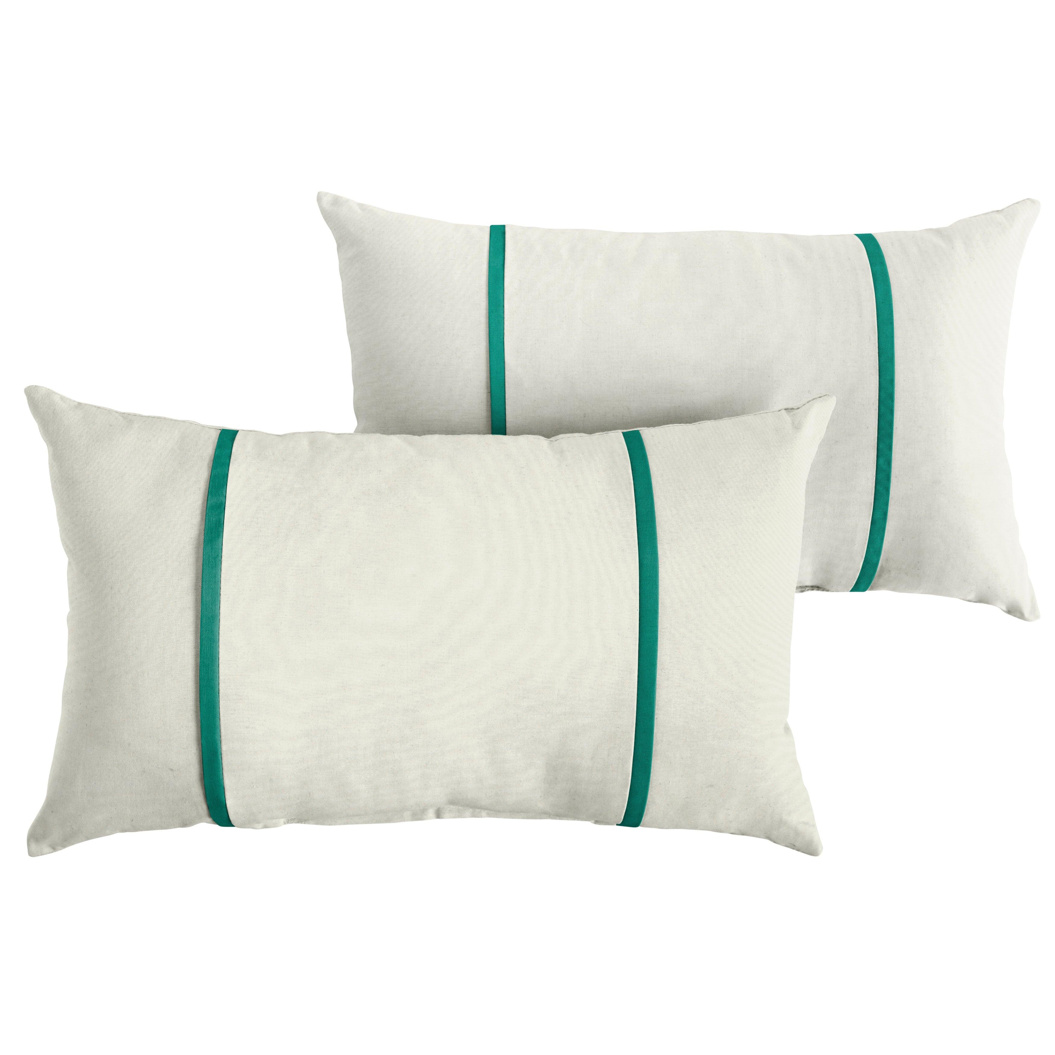 Sunbrella Pillow with Double Petite Flange (Set of 2) - Sorra Home