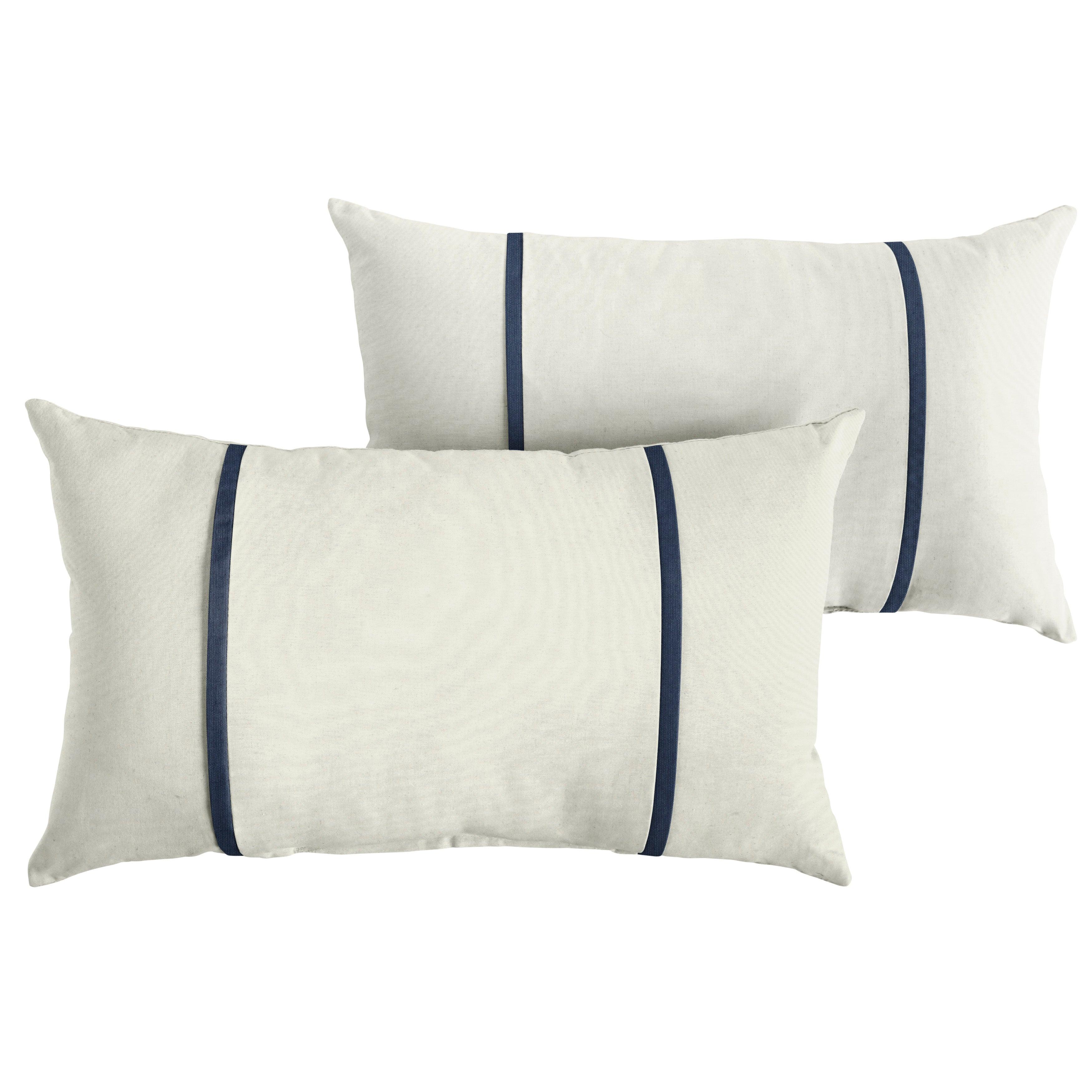 Sunbrella Pillow with Double Petite Flange (Set of 2) - Sorra Home