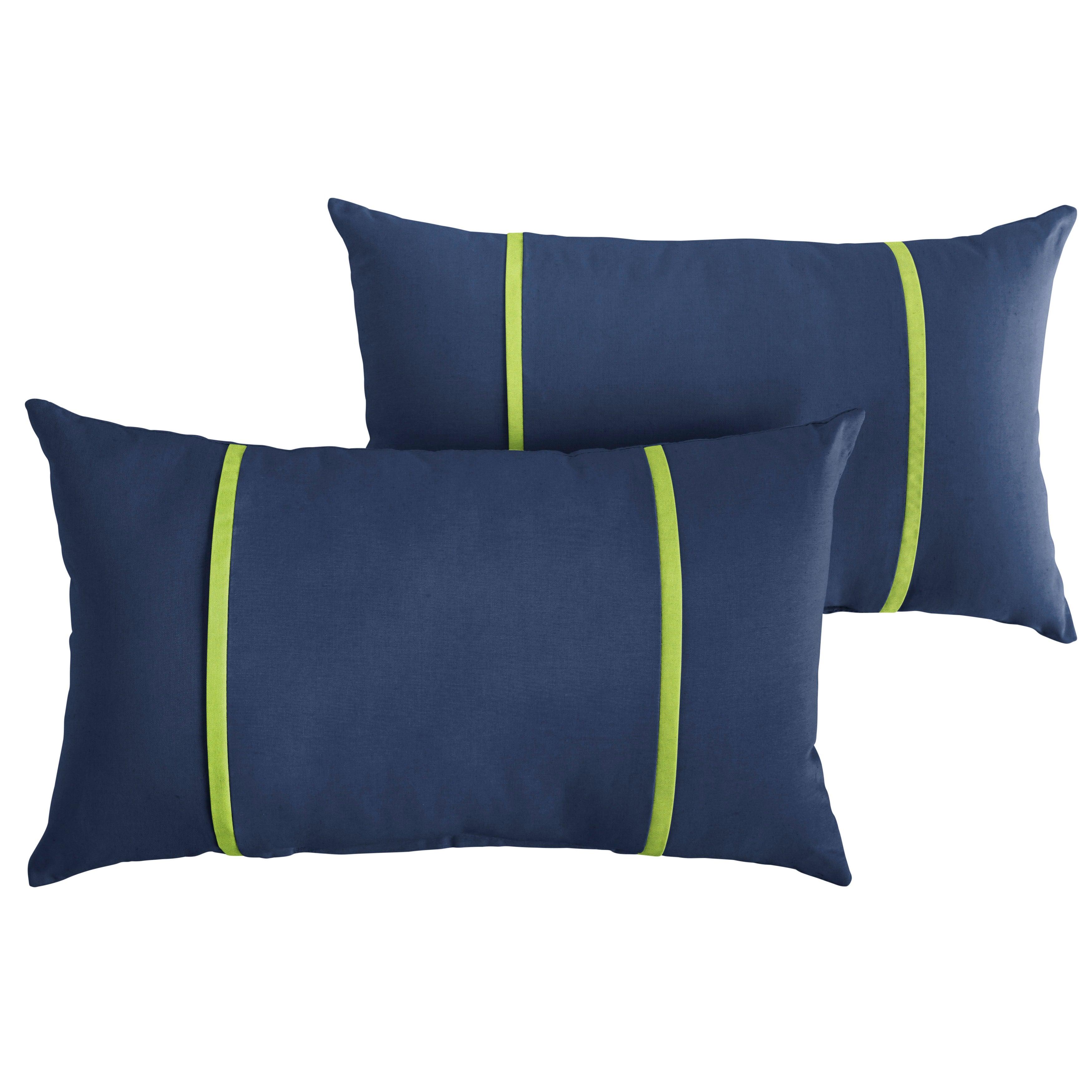 Sunbrella Pillow with Double Petite Flange (Set of 2) - Sorra Home