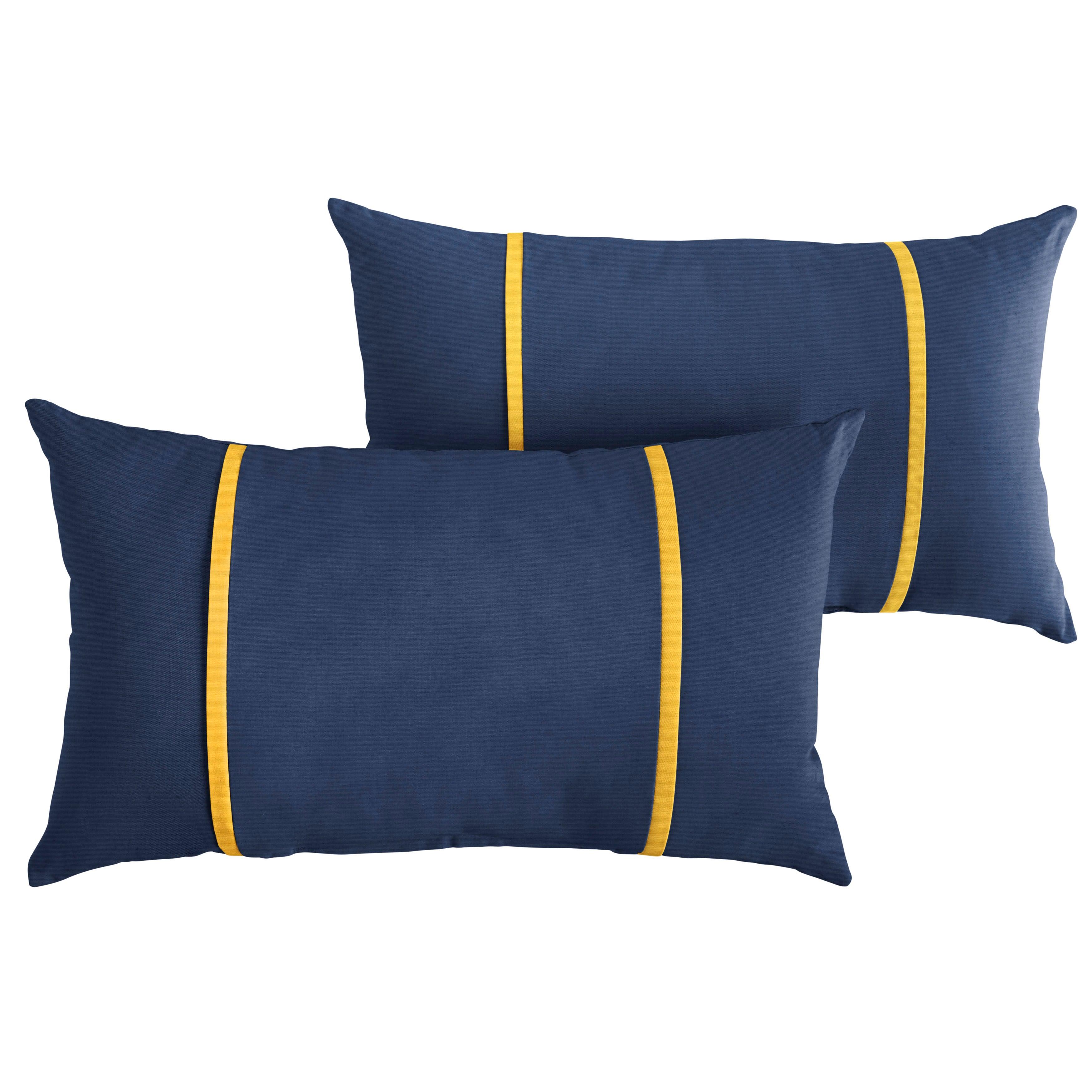 Sunbrella Pillow with Double Petite Flange (Set of 2) - Sorra Home