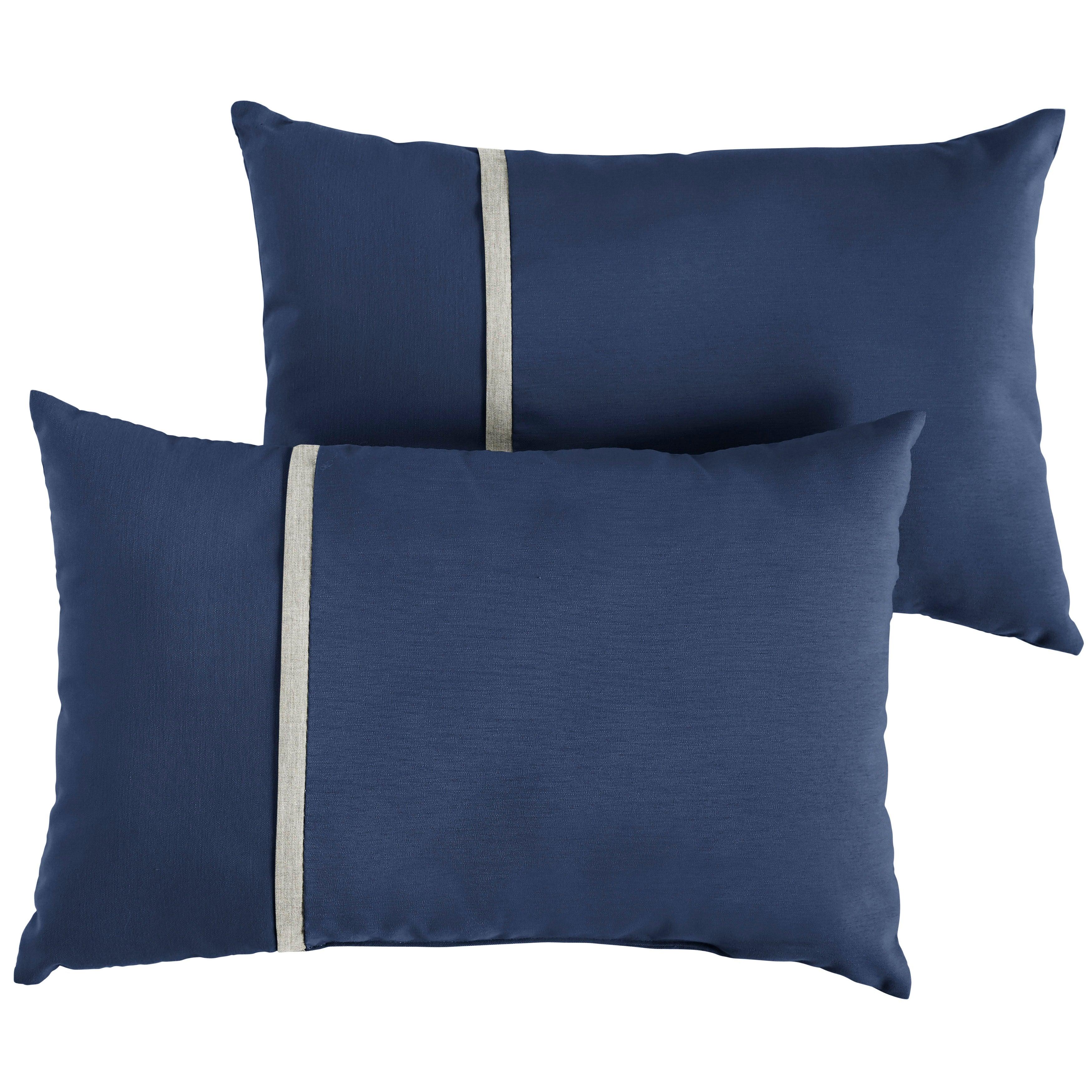 Sunbrella Pillow with Petite Flange (Set of 2) - Sorra Home
