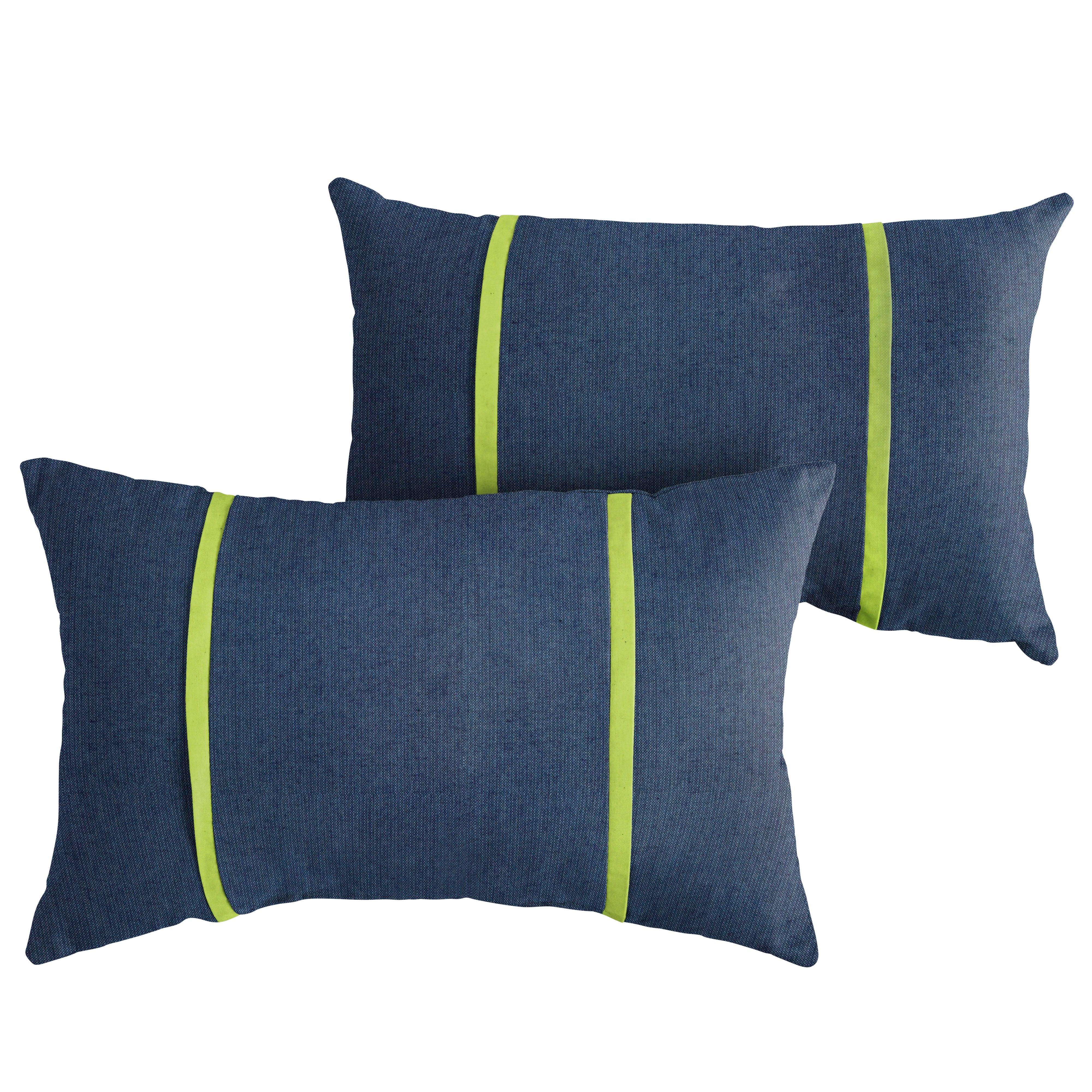 Sunbrella Pillow with Double Petite Flange (Set of 2) - Sorra Home