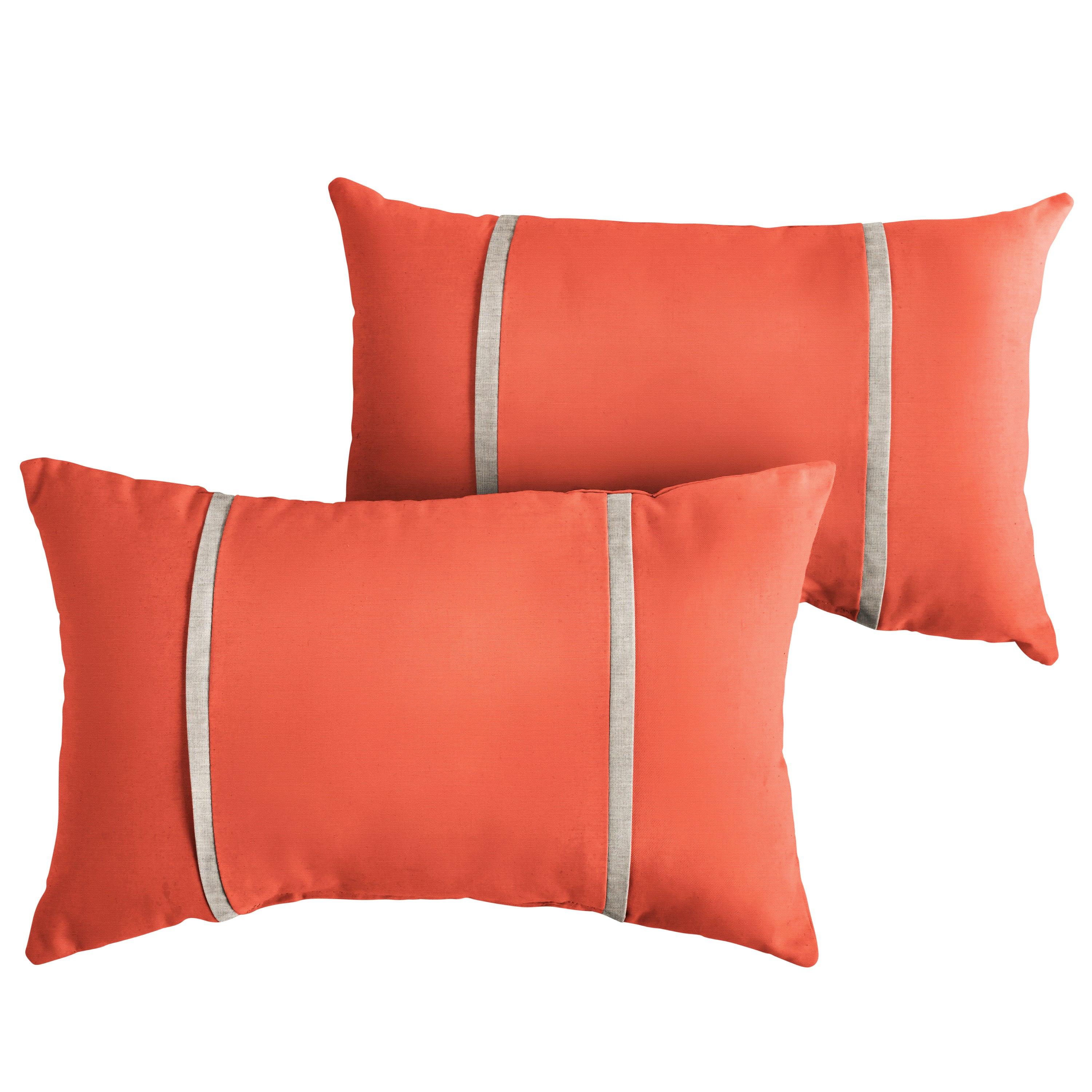 Sunbrella Pillow with Double Petite Flange (Set of 2) - Sorra Home