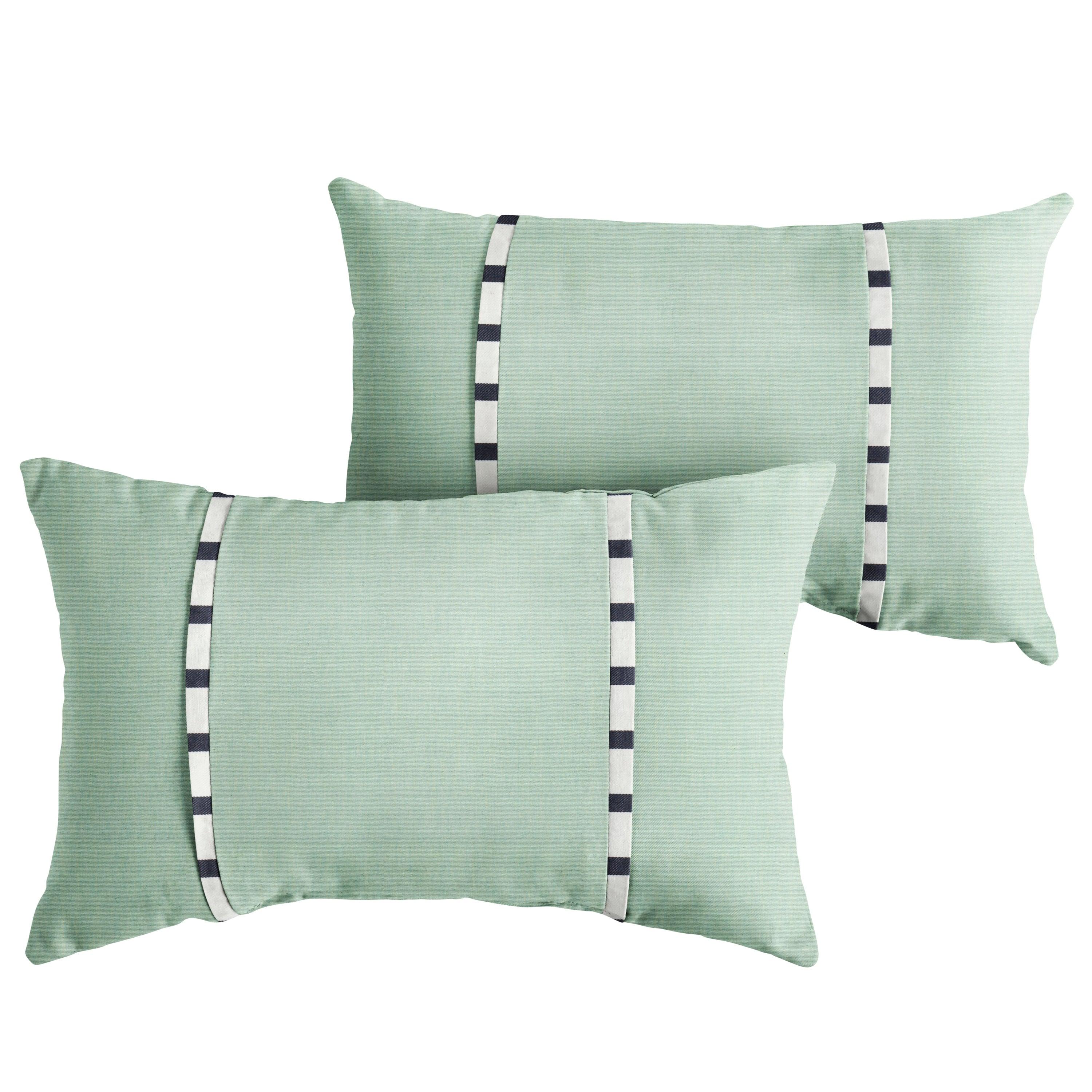 Sunbrella Pillow with Double Petite Flange (Set of 2) - Sorra Home