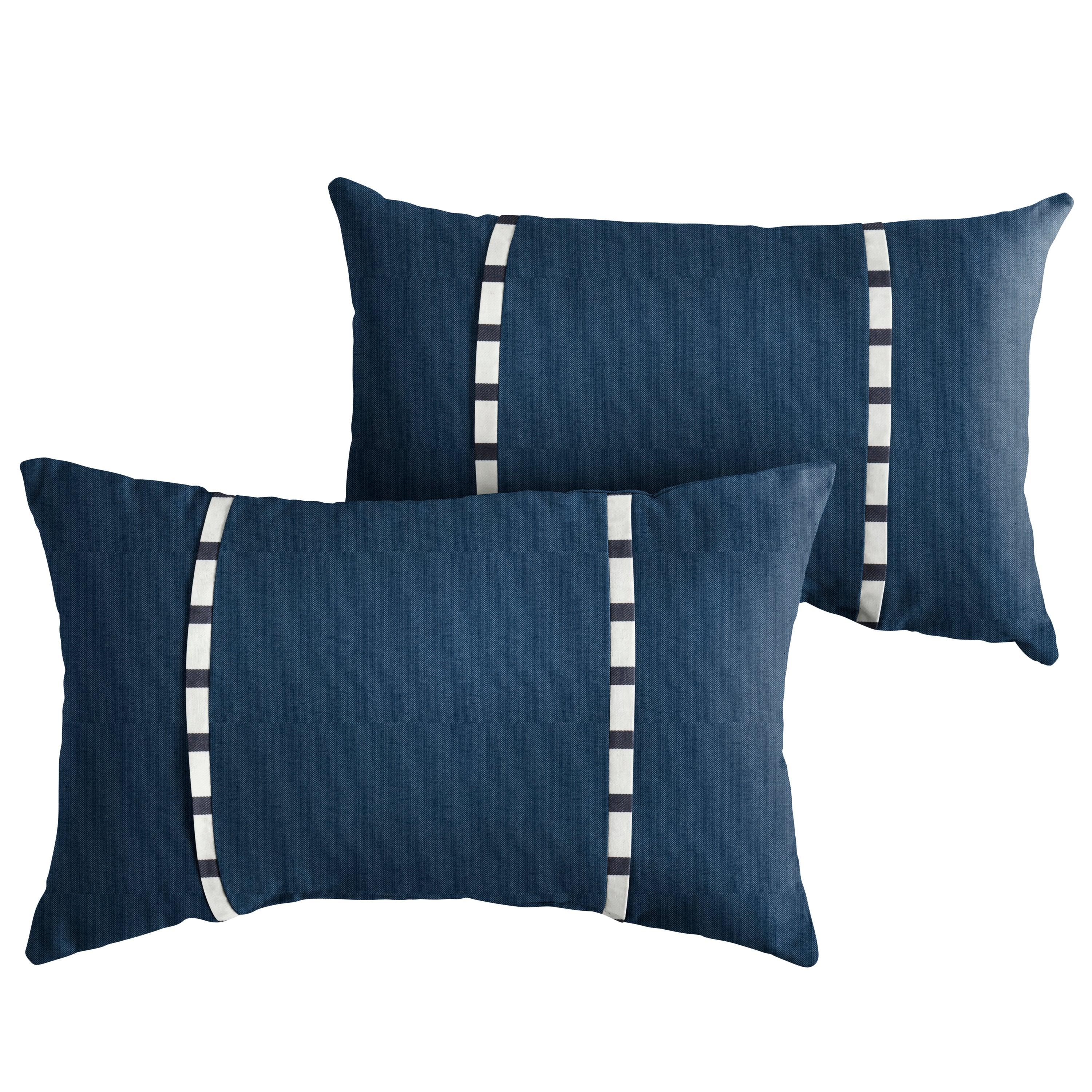 Sunbrella Pillow with Double Petite Flange (Set of 2) - Sorra Home