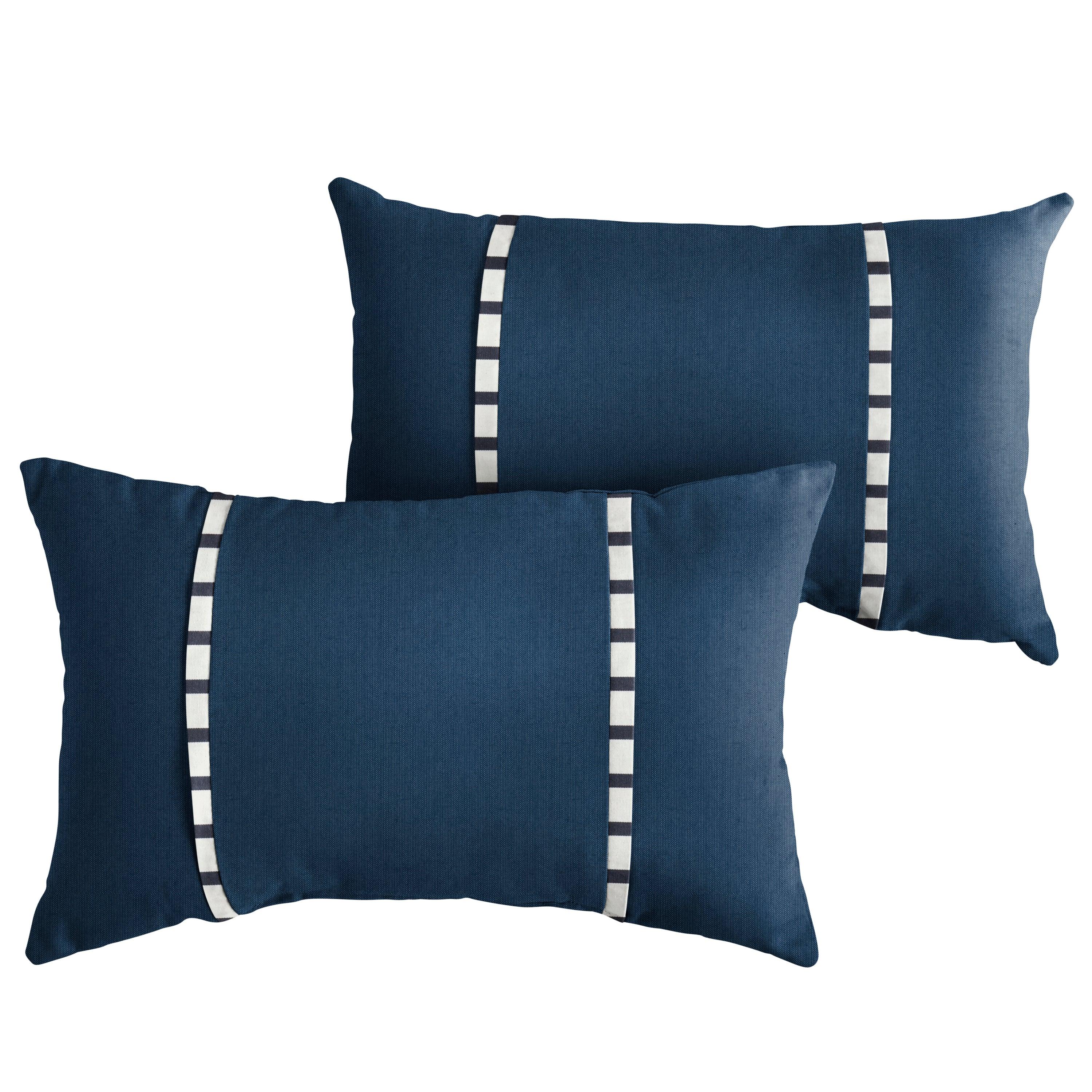 Sunbrella Pillow with Double Petite Flange (Set of 2) - Sorra Home