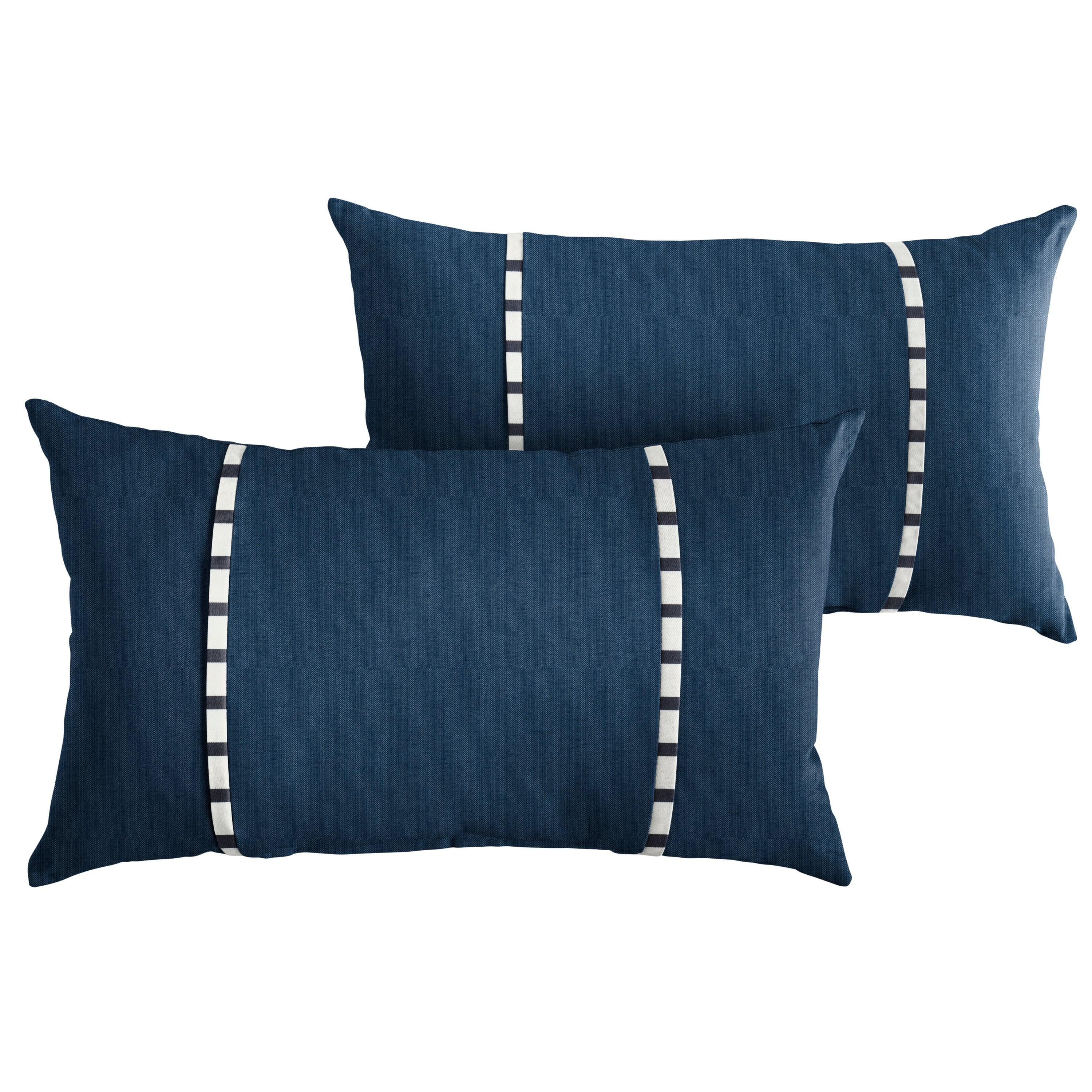 Sunbrella Pillow with Double Petite Flange (Set of 2) - Sorra Home