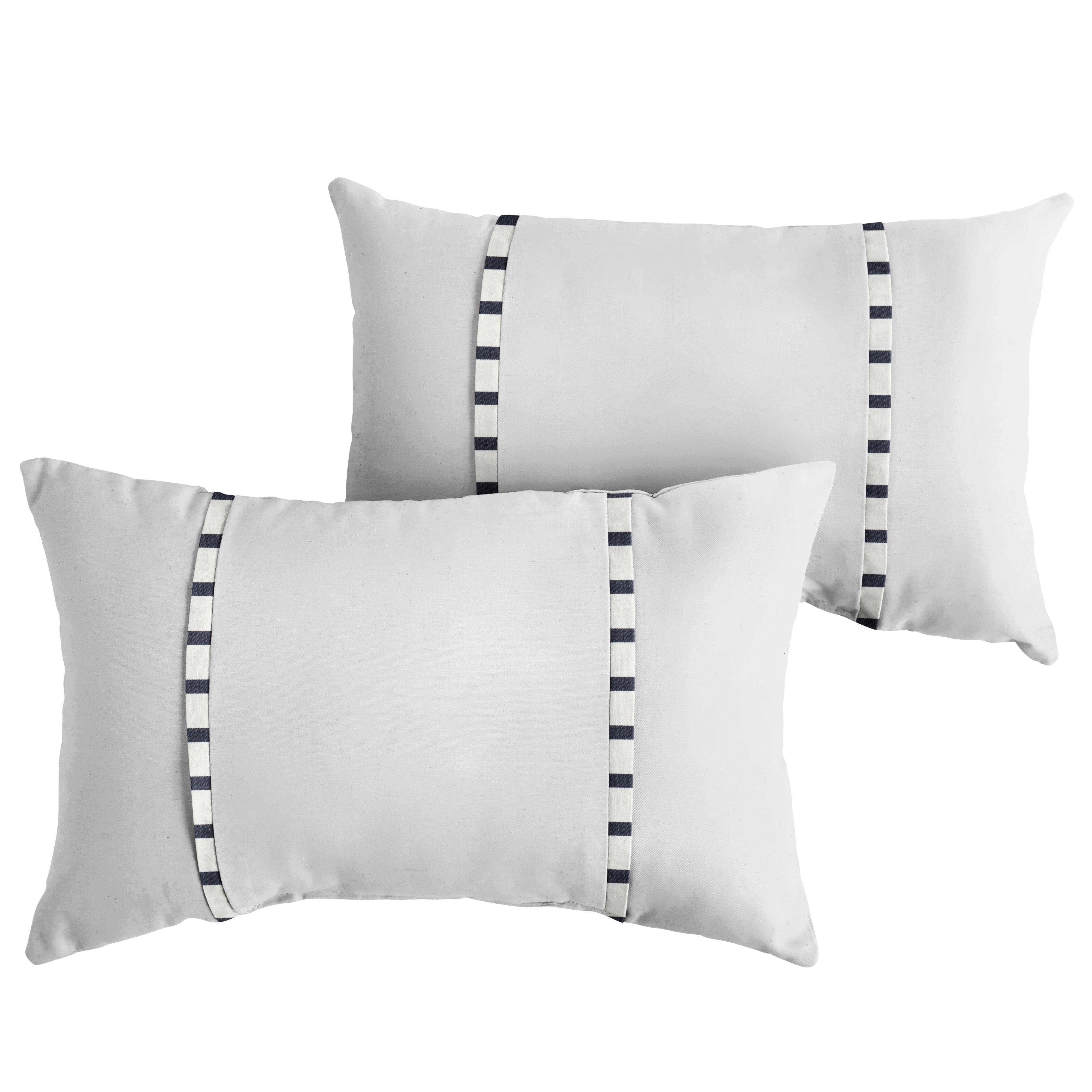 Sunbrella Pillow with Double Petite Flange (Set of 2) - Sorra Home