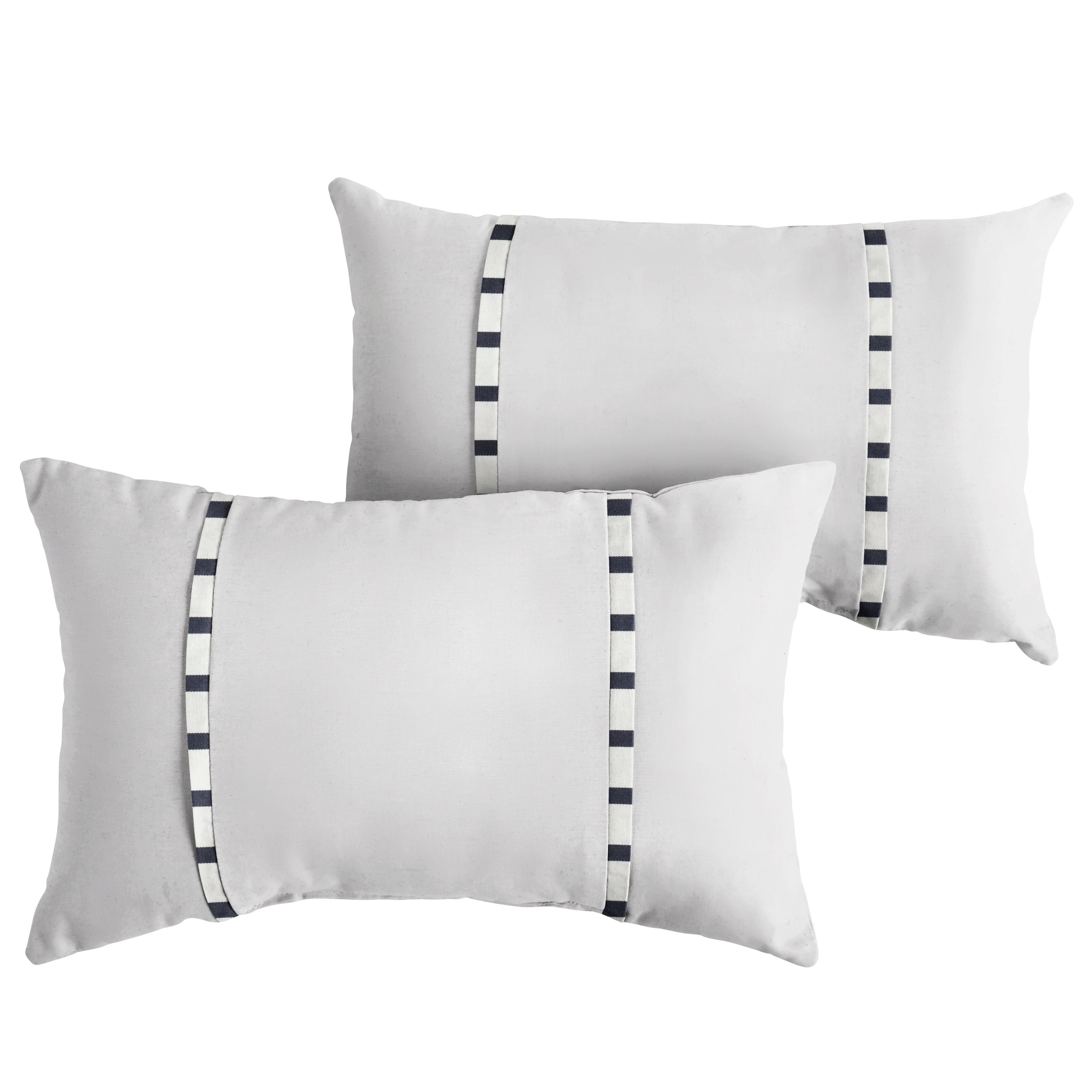 Sunbrella Pillow with Double Petite Flange (Set of 2) - Sorra Home