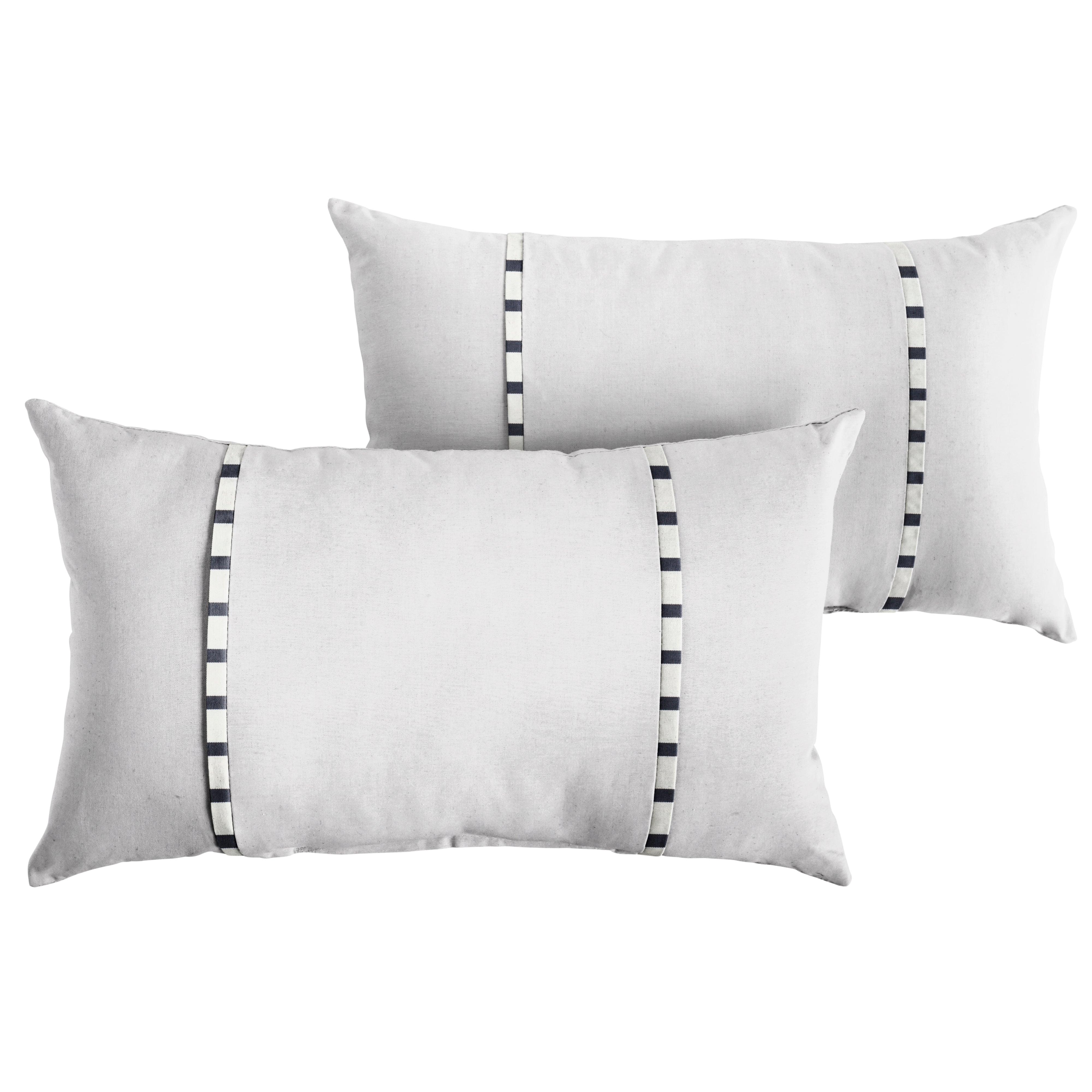 Sunbrella Pillow with Double Petite Flange (Set of 2) - Sorra Home