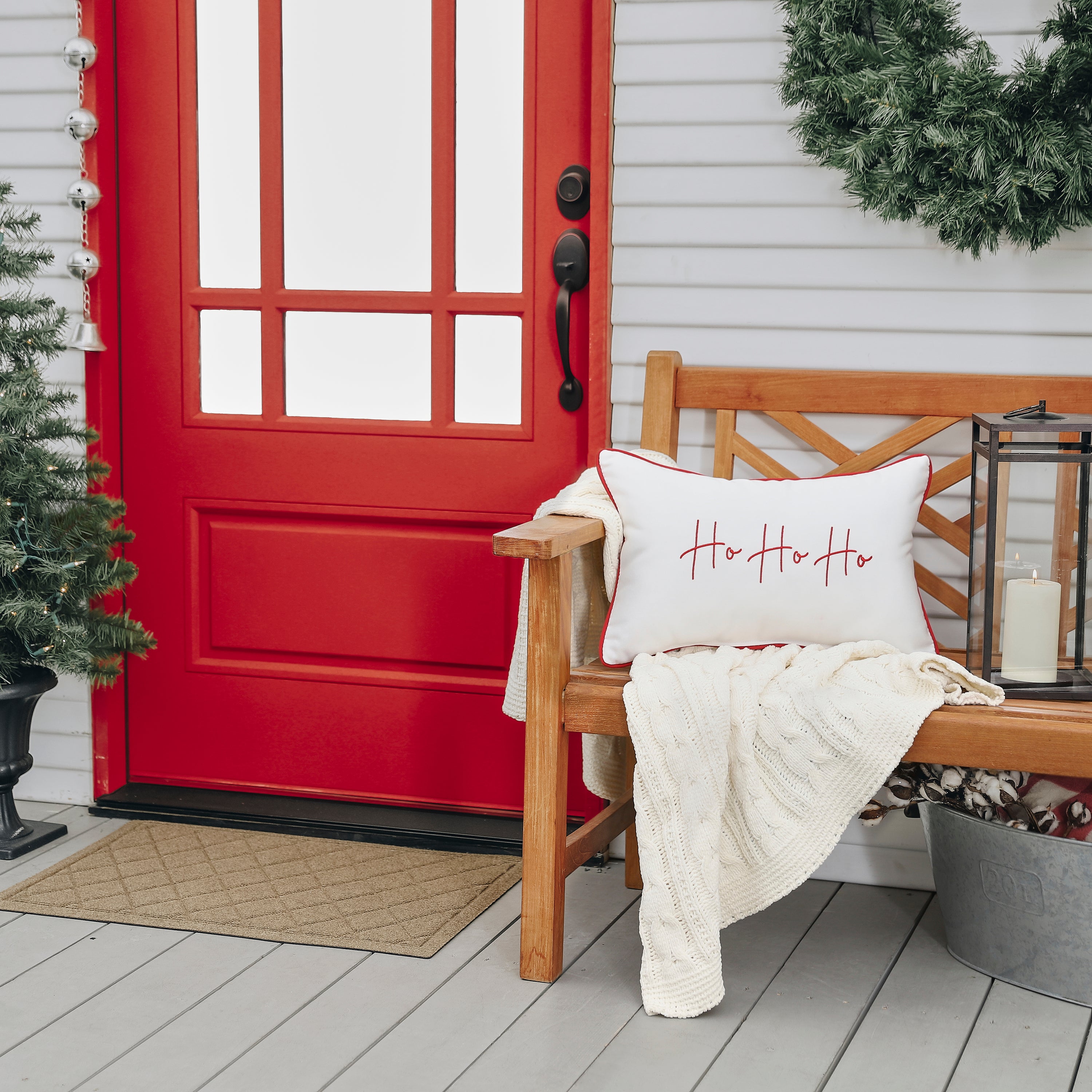 Sunbrella Rectangle Holiday Embroidered Outdoor Pillow
