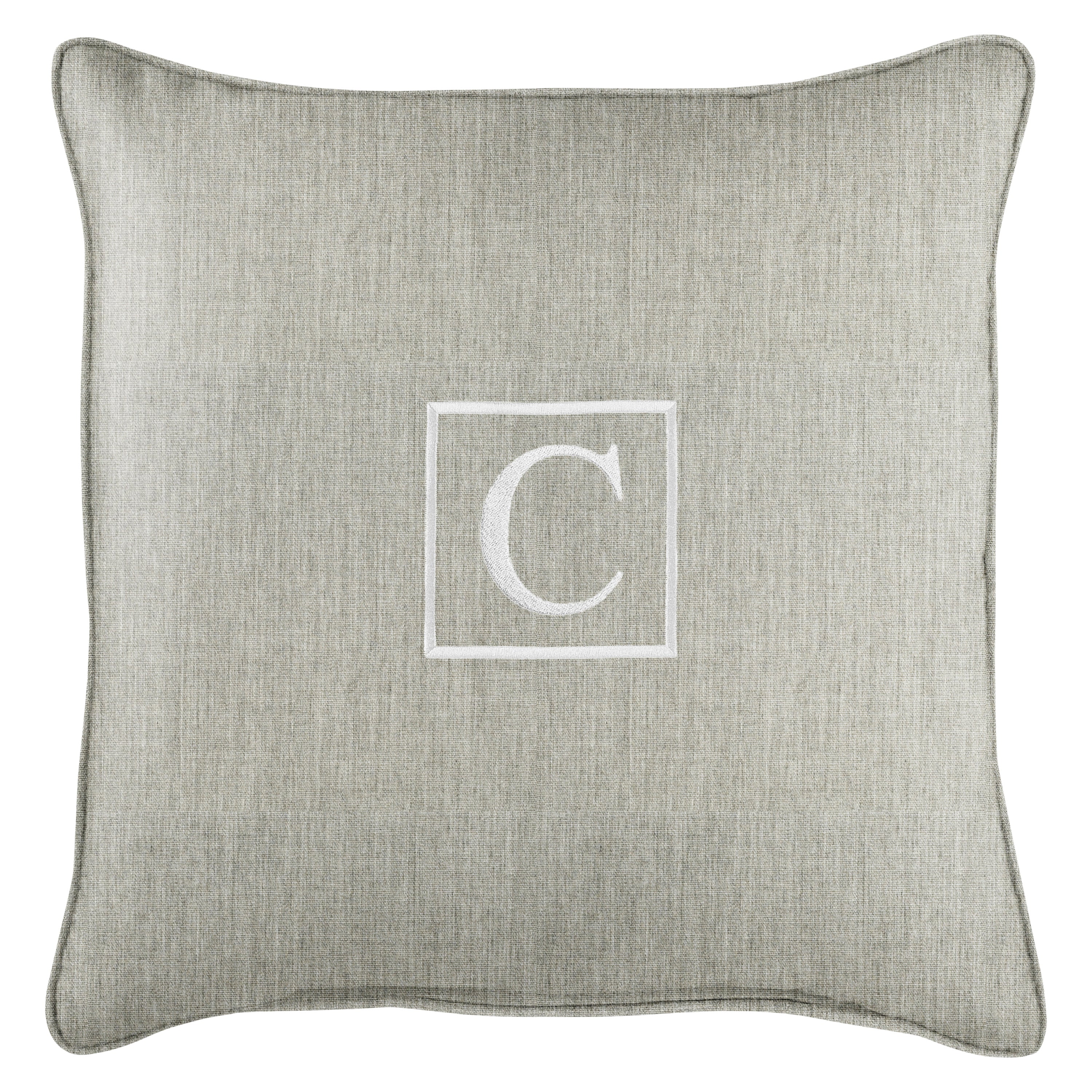 Sunbrella Square Embroidered Outdoor Pillow