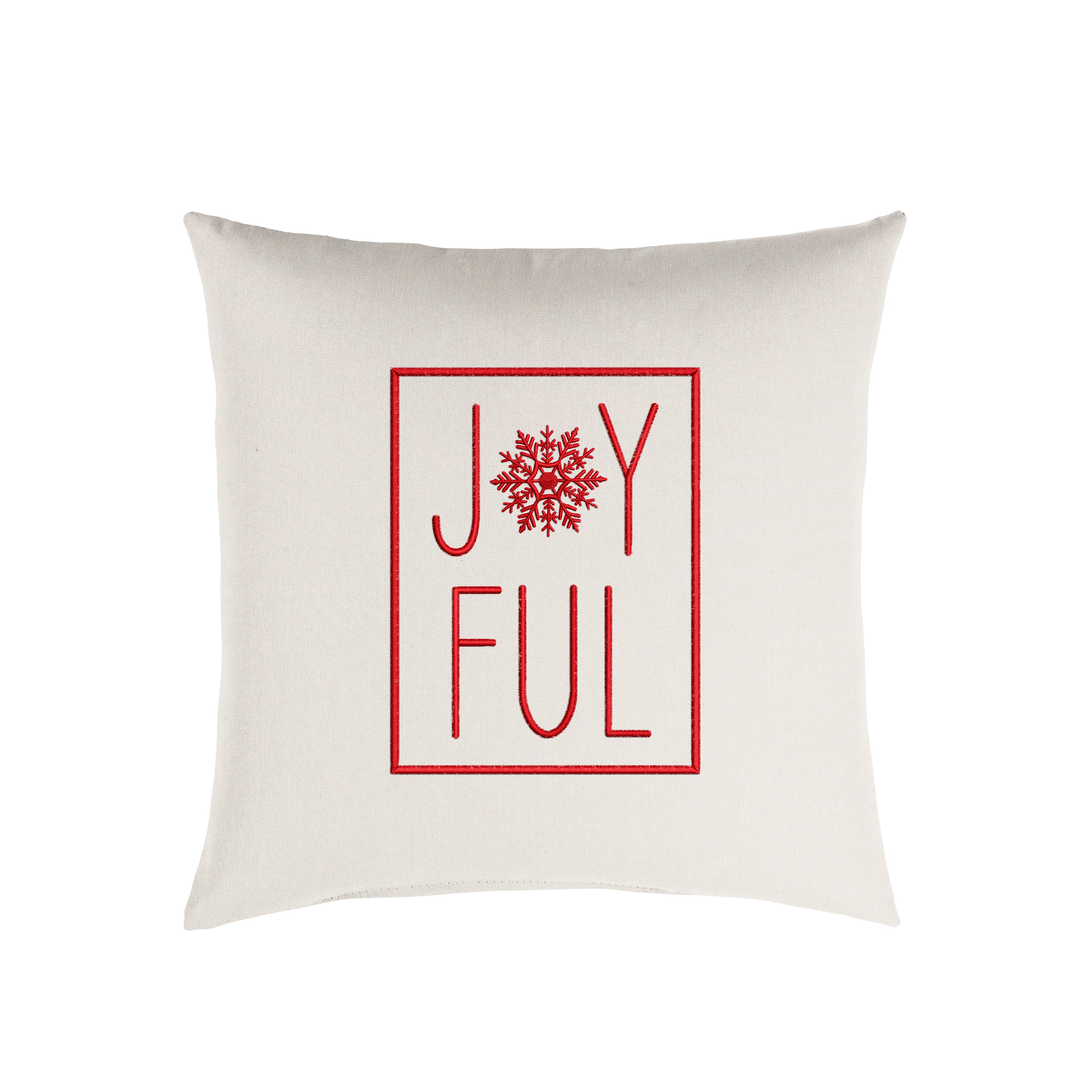 Sunbrella Square Holiday Embroidered Outdoor Pillow