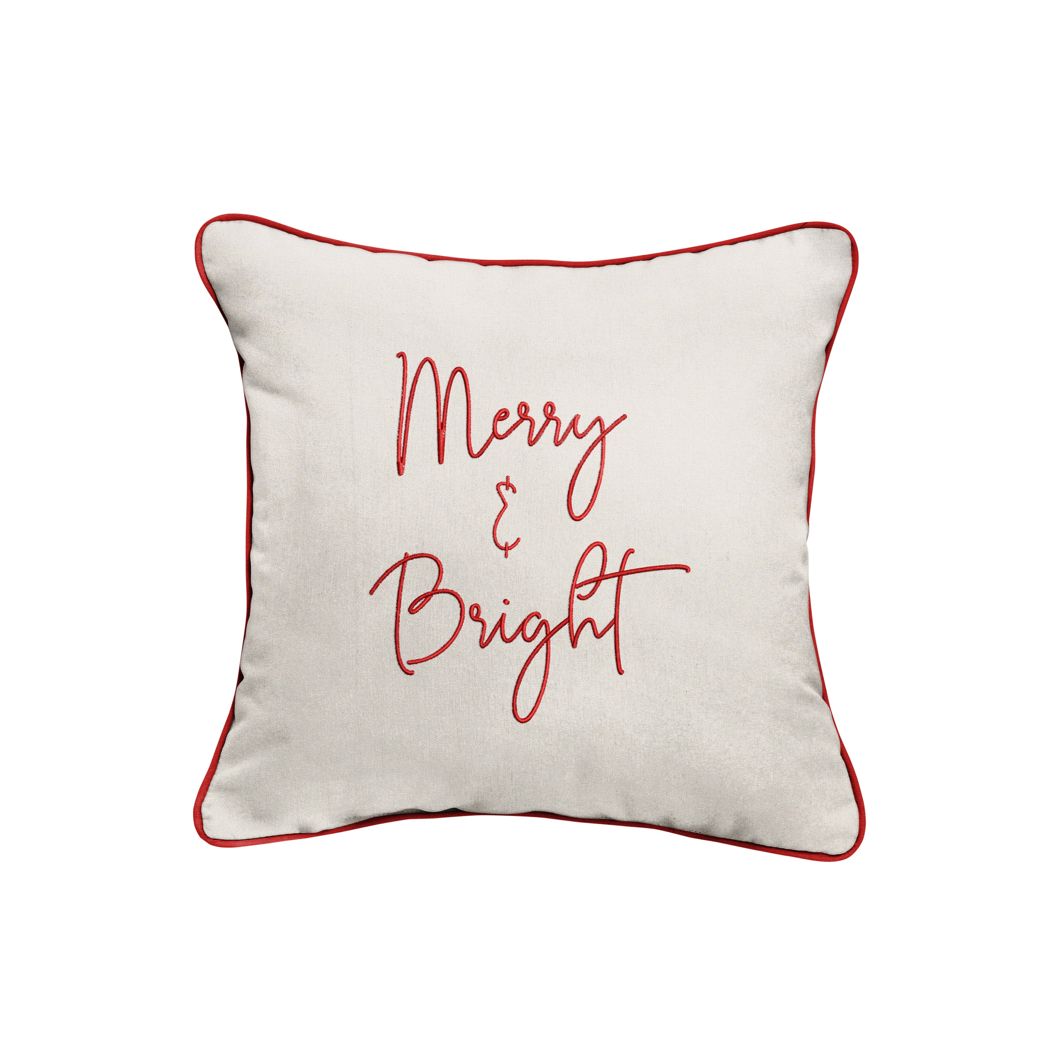 Sunbrella Square Holiday Embroidered Outdoor Pillow