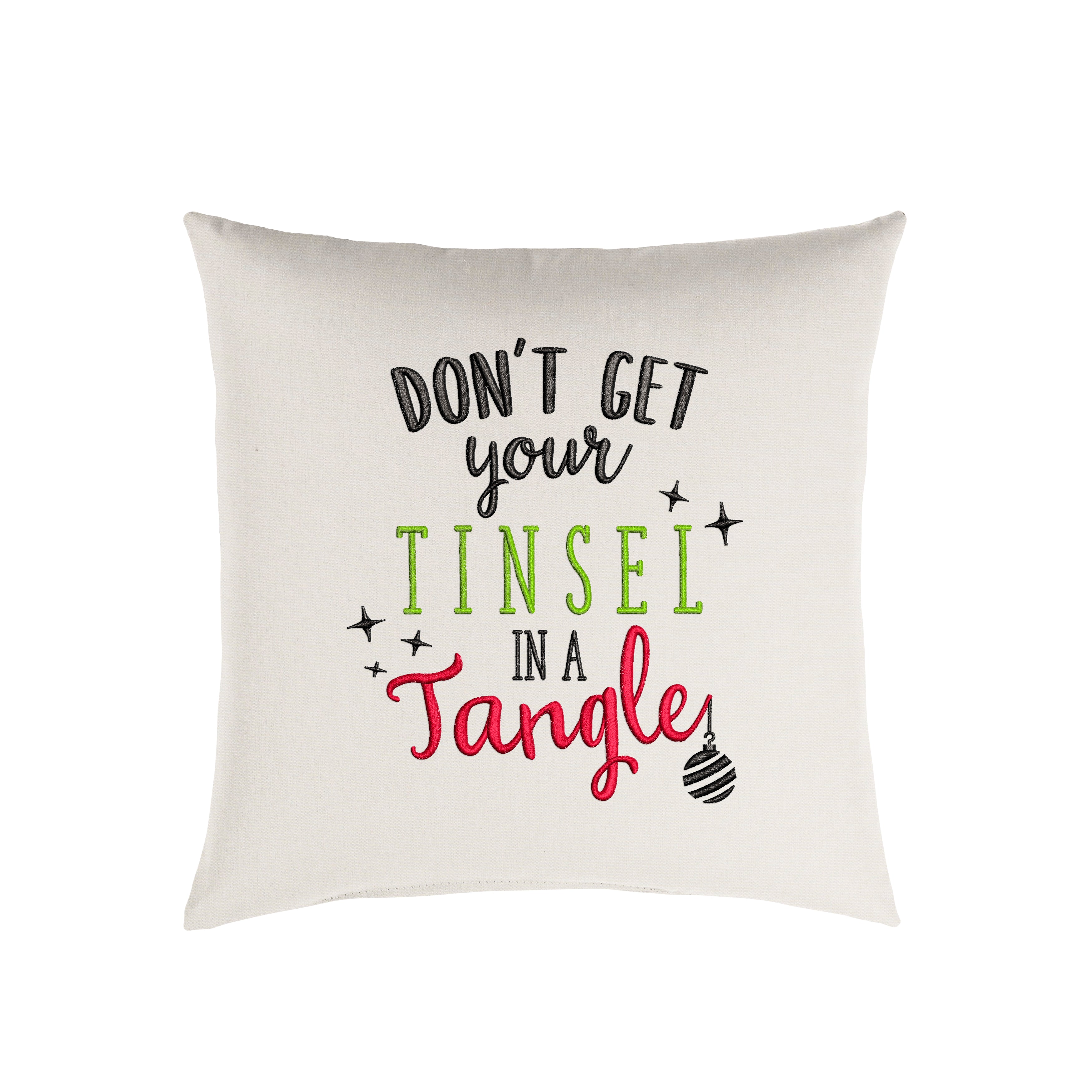 Sunbrella Square Holiday Embroidered Outdoor Pillow