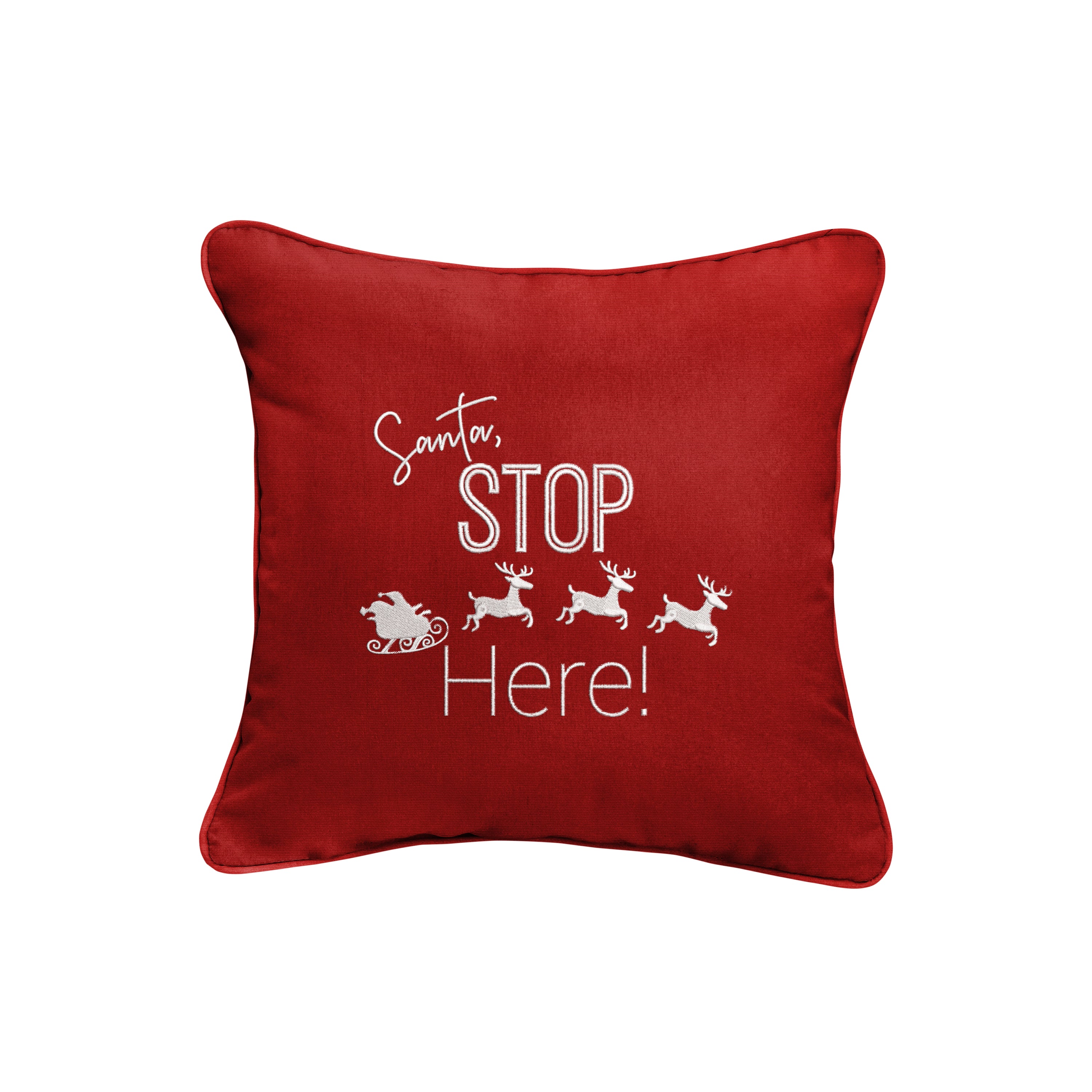 Sunbrella Square Holiday Embroidered Outdoor Pillow